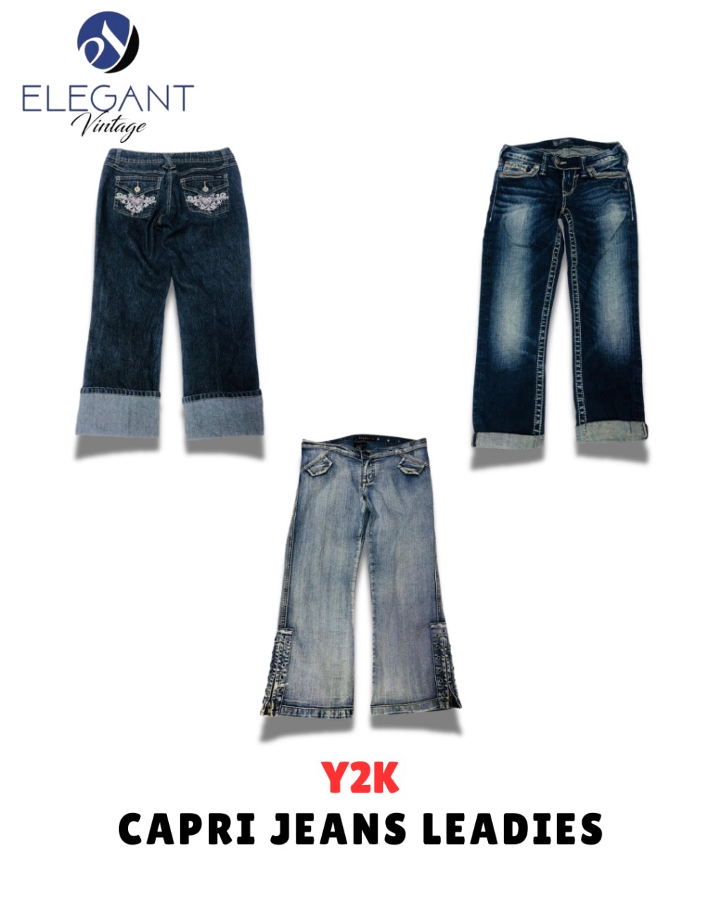 Y2Kカプリジーンズレディース - EV1603