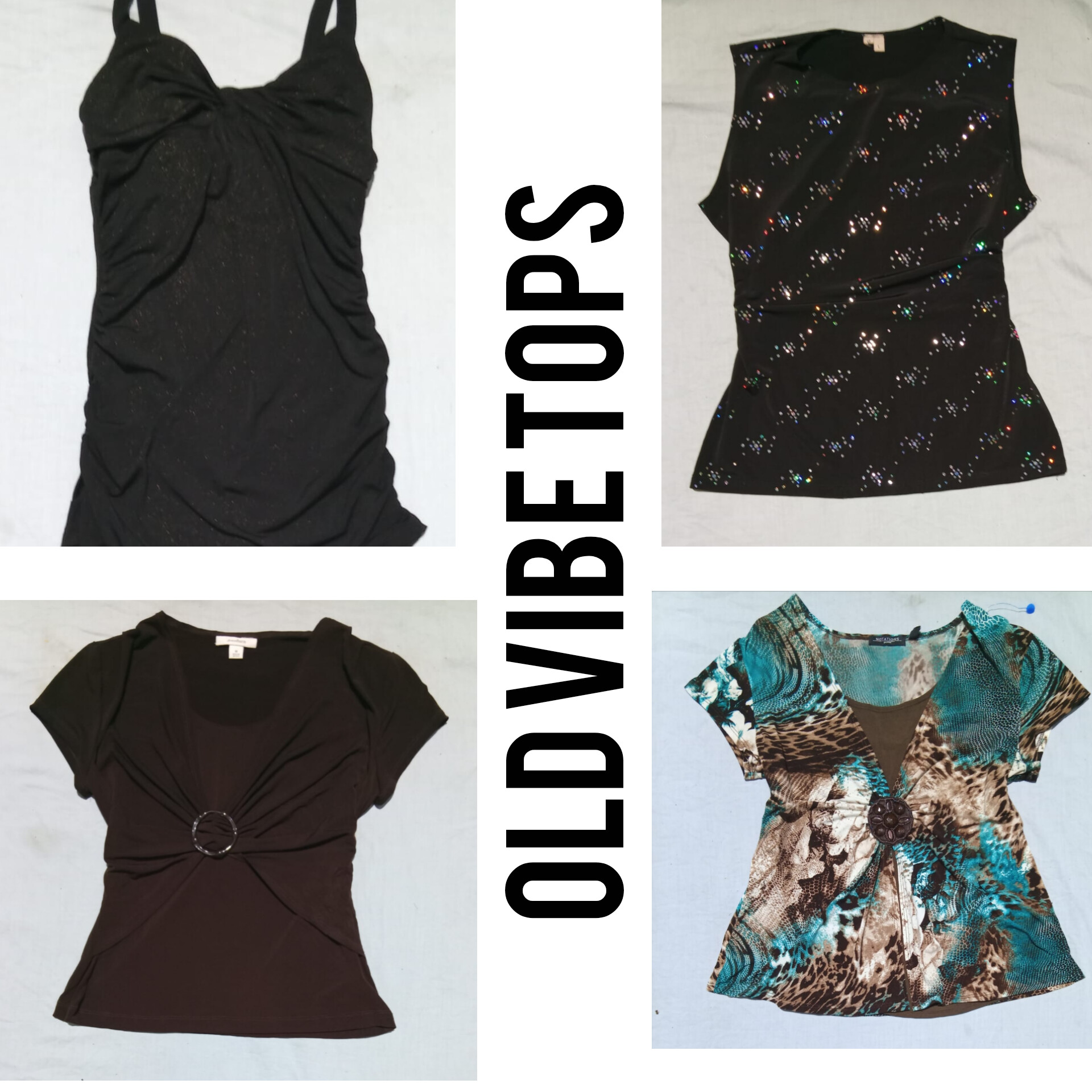 Old vibe Tops: Designer brands: Suzy, le chateau, dressbarn, etc