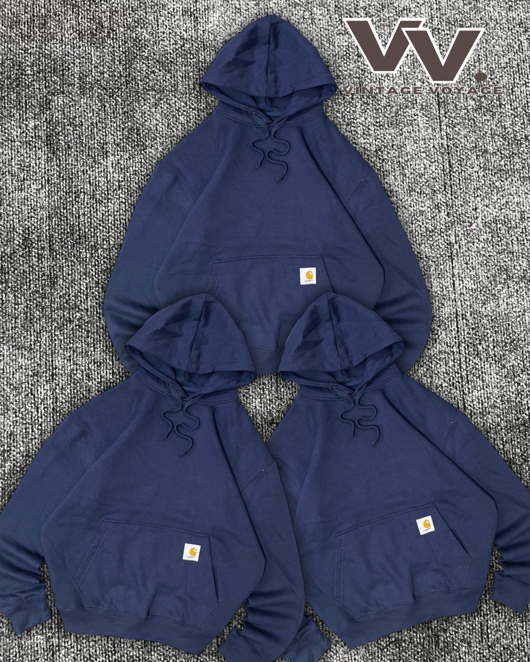 Pulls à capuche bleu marine relookés Carhartt #2712