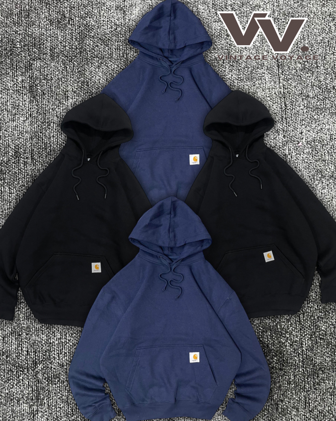 Carhartt reworked style sweatshirts à capuche navy et noir #2712
