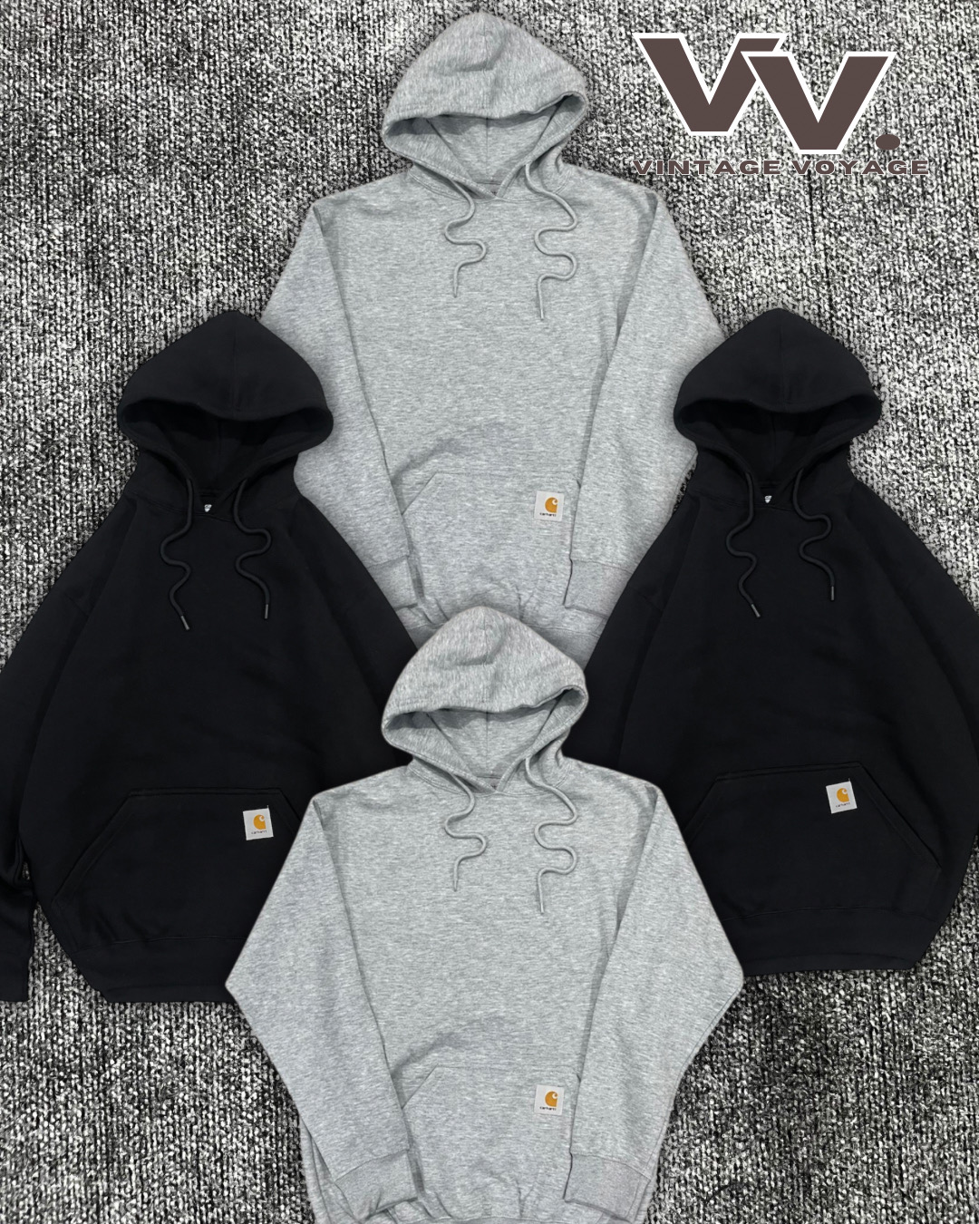 Carhartt revisité style noir et gris pulls à capuche #2712