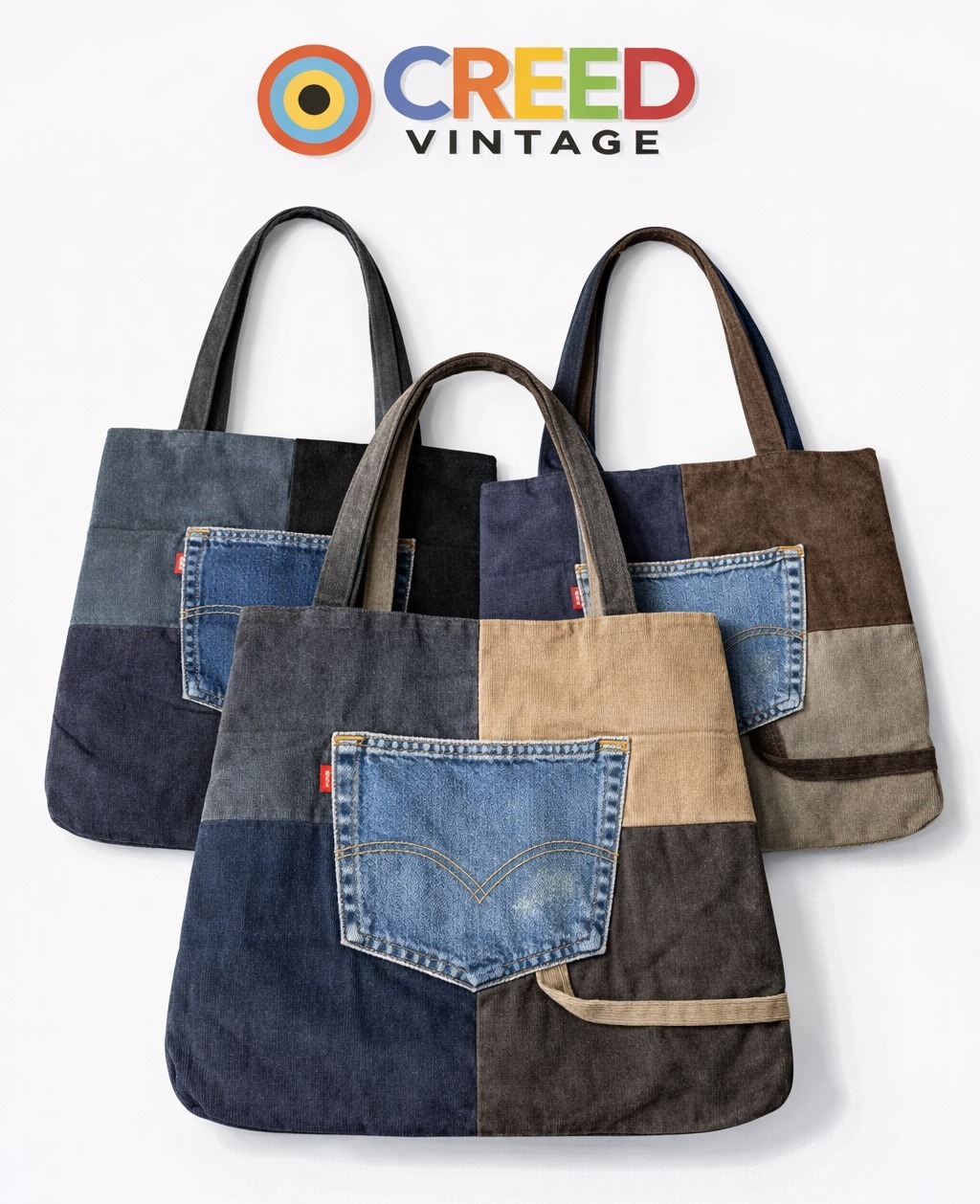 CR5730 Upcycled Corduroy Bags with Levi’s Pocket