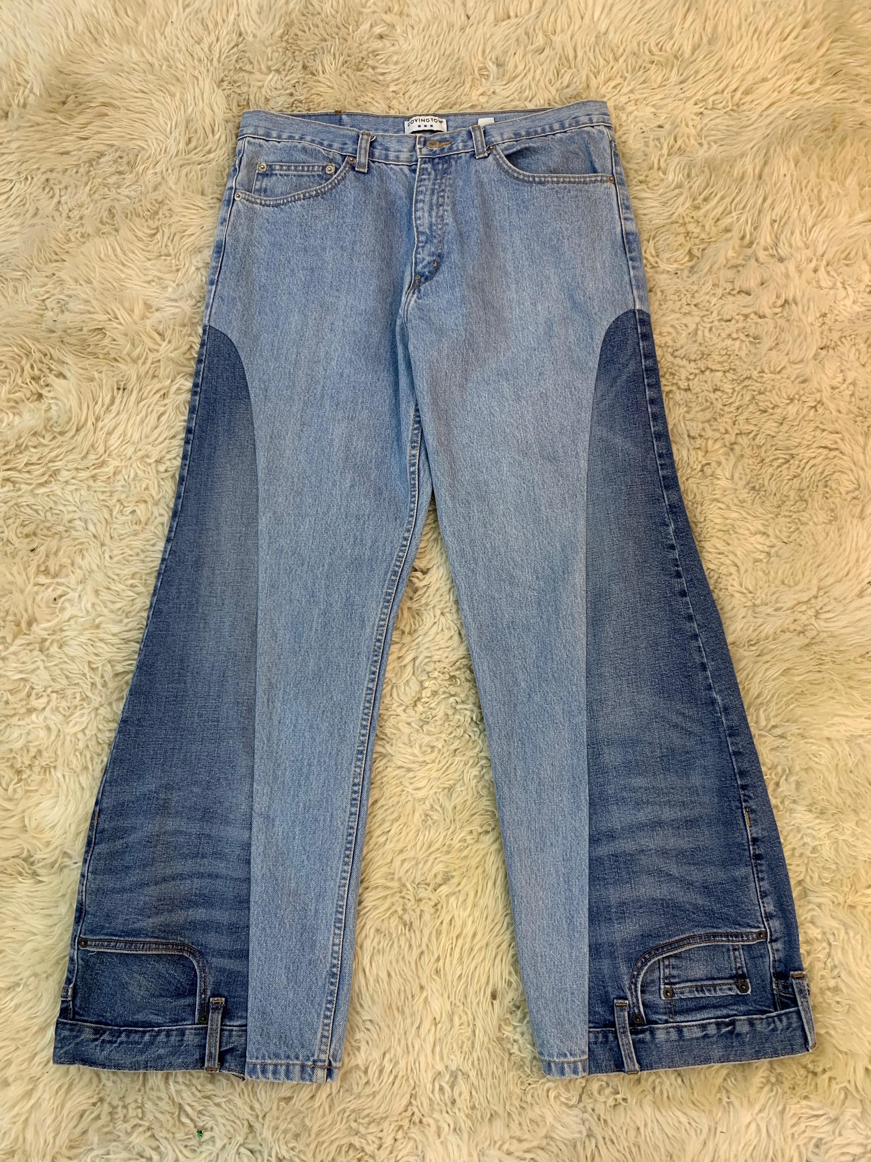 Upcycled Baggy Wide leg Jeans with Patchwork