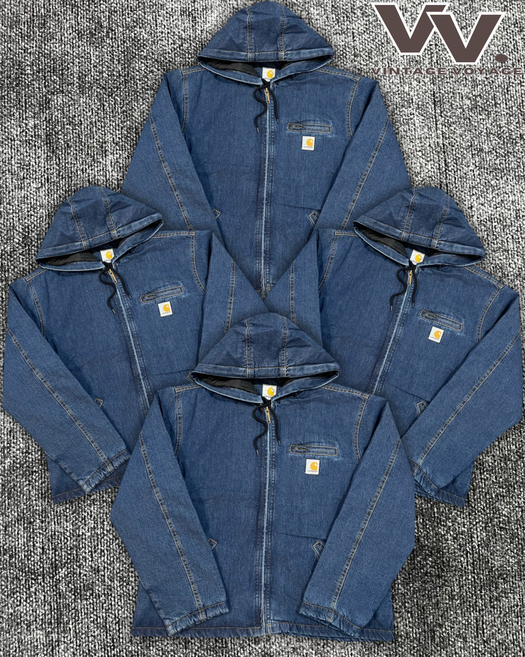 Jaquetas ativas Detroit em denim escuro reestilizadas da Carhartt #2712