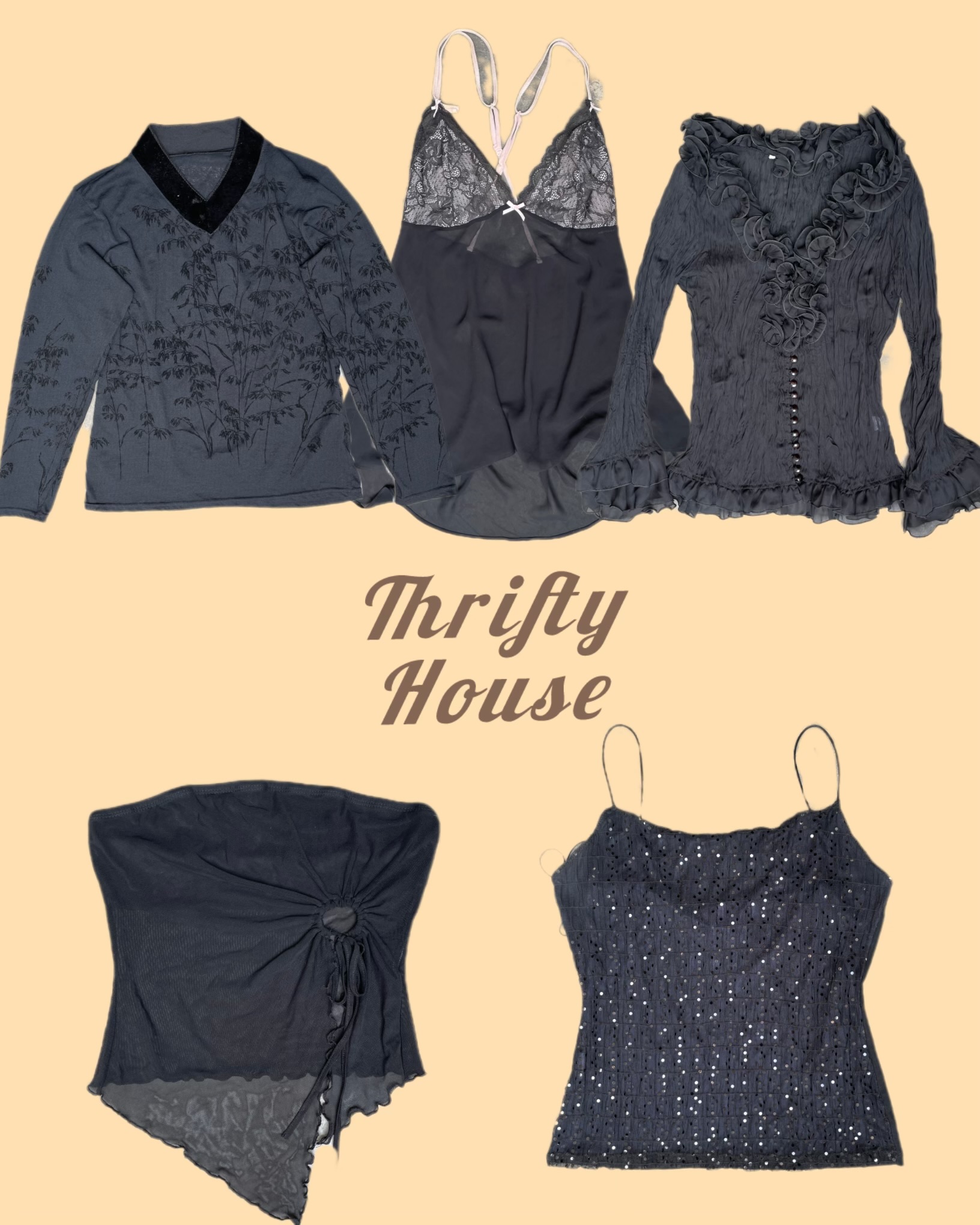 Y2k モノクロームトップス(TH/016)