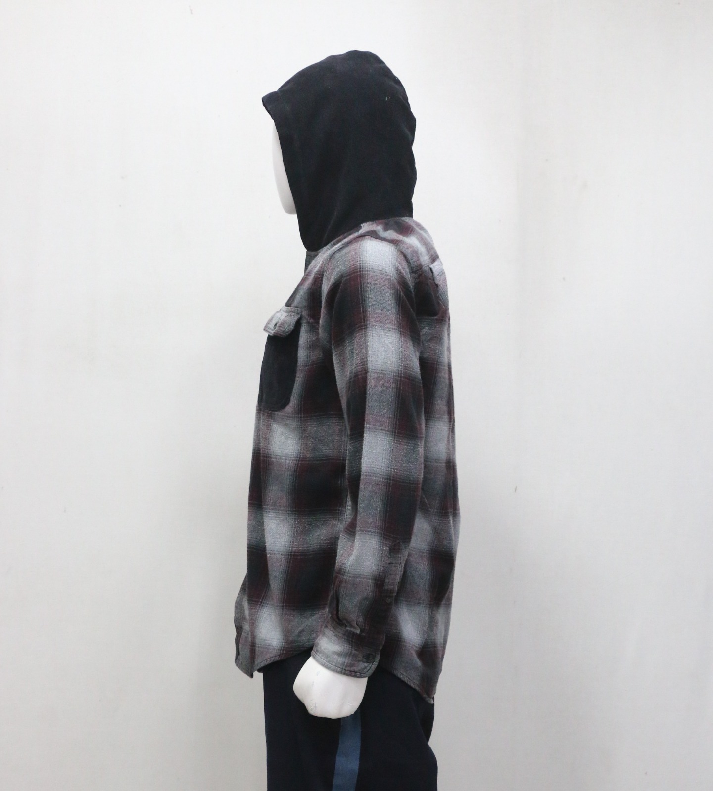 CRR1084 Chemise de flanelle à capuche recyclée