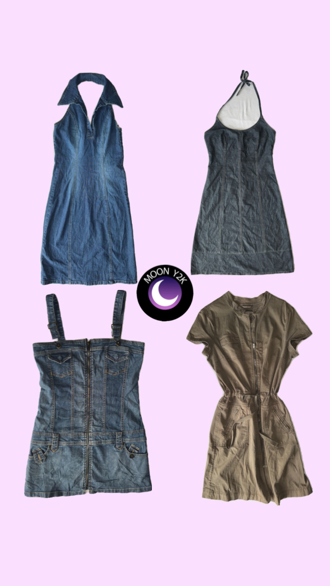 Vestidos de mezclilla estilo Cargo Y2K (M-926)