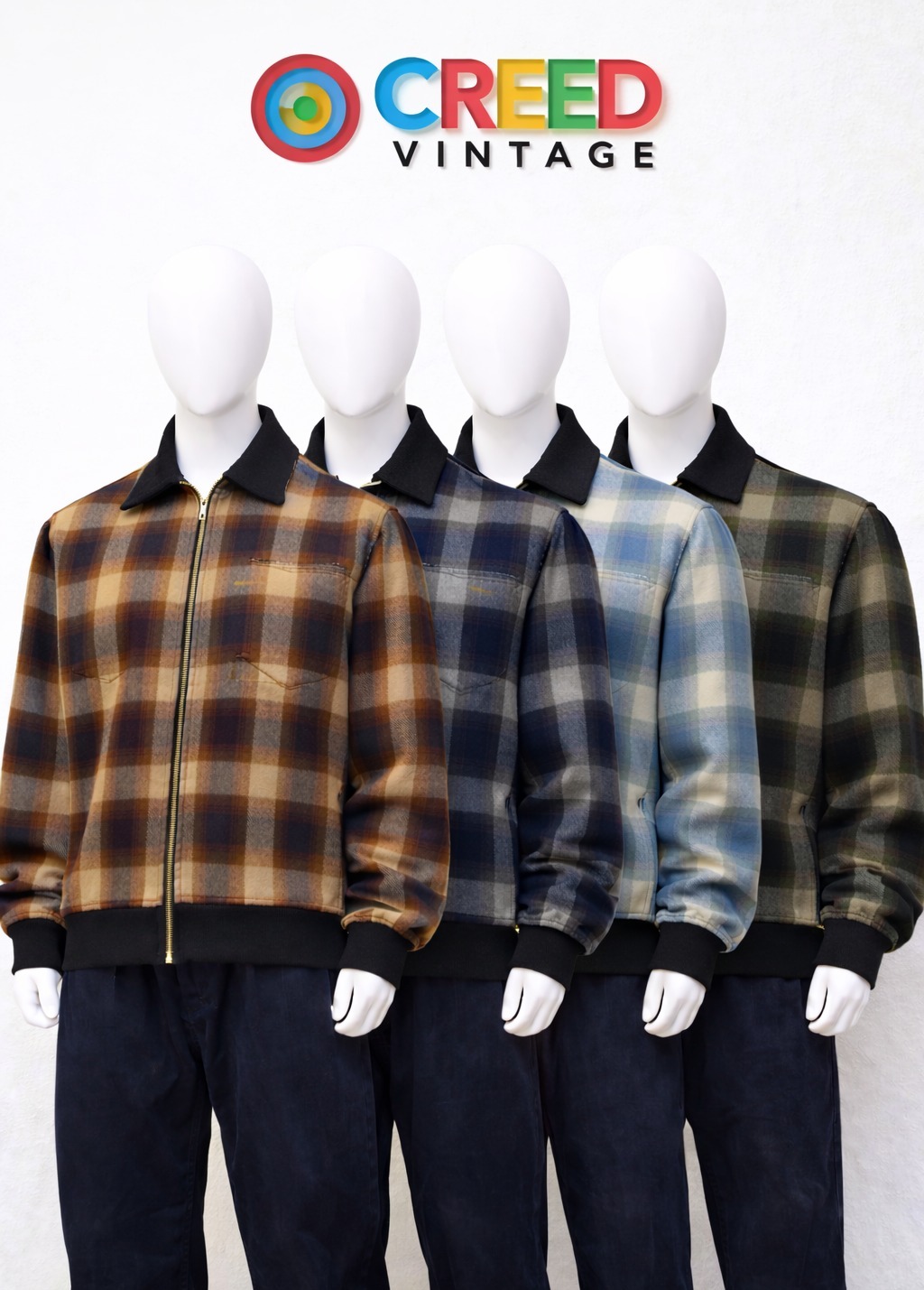 CR1085 Upcycled Plaid Zip Jacket