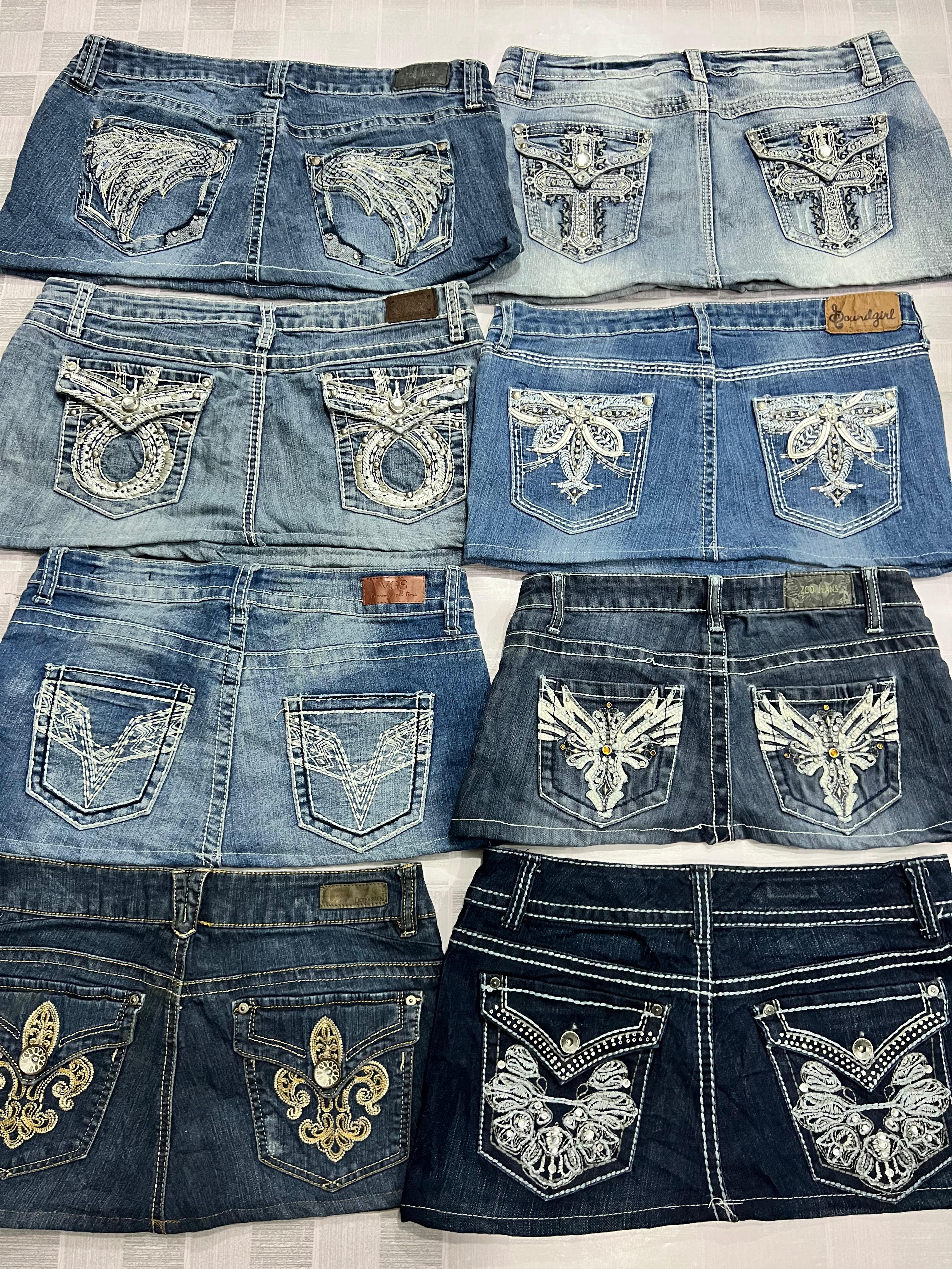 R328 アップサイクル レディース 装飾入り ミニスカート