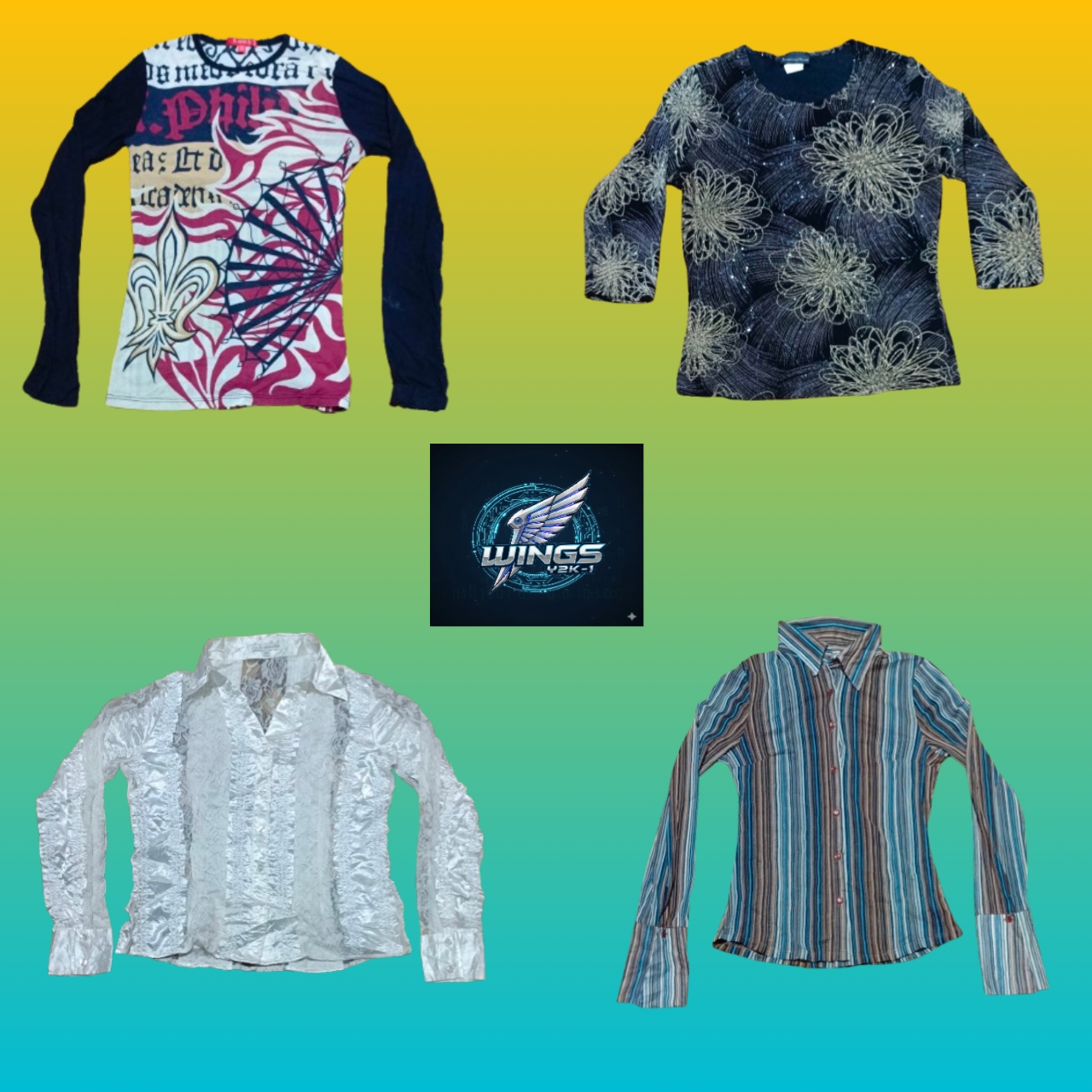 Blusa de manga larga Y2K