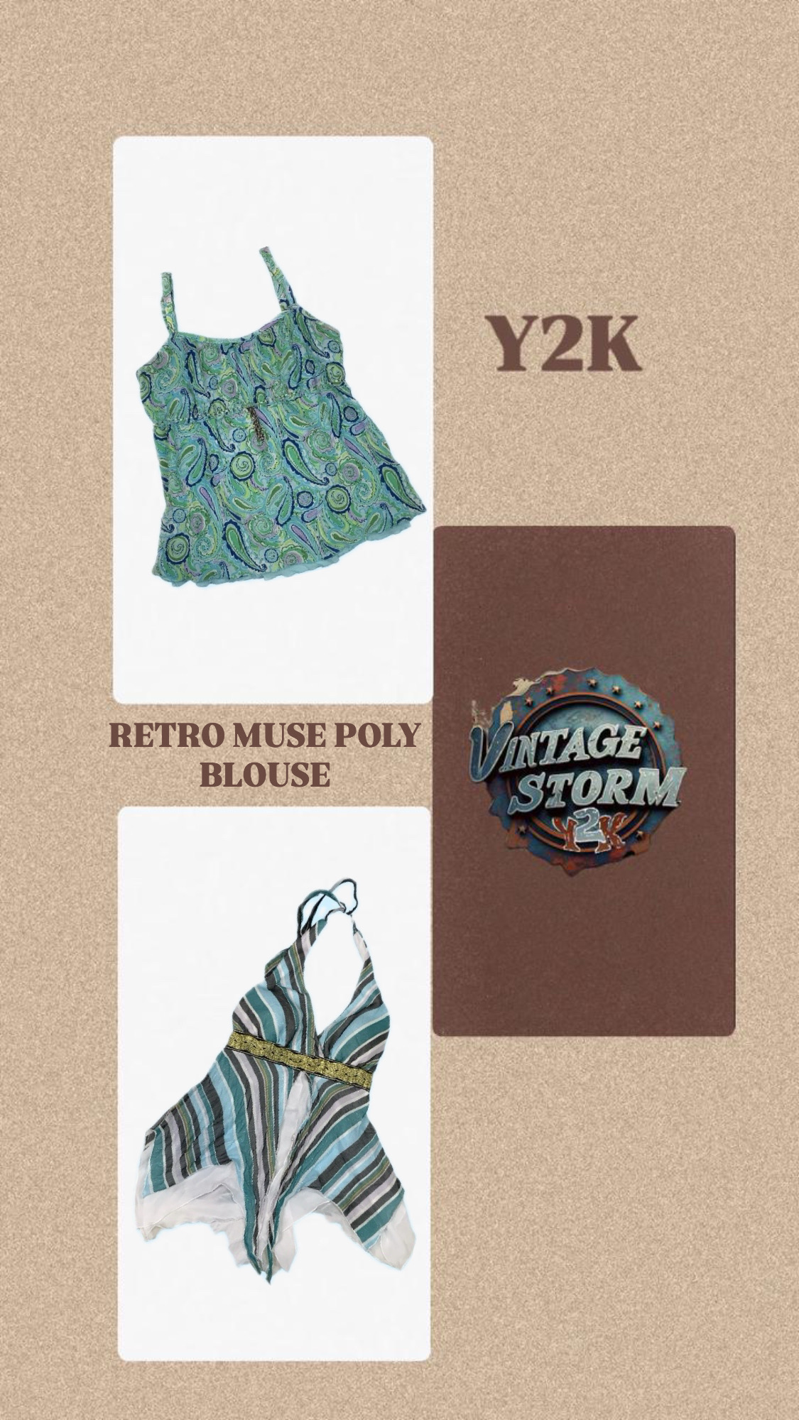 Y2K Retro Muse Poly Blouse
