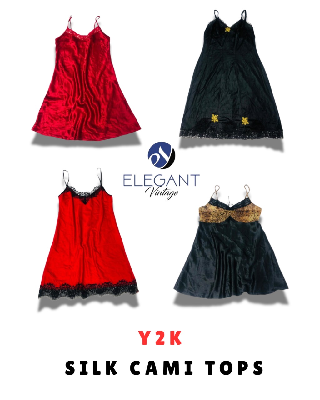 Y2K Silk Cami Tops - EV1625