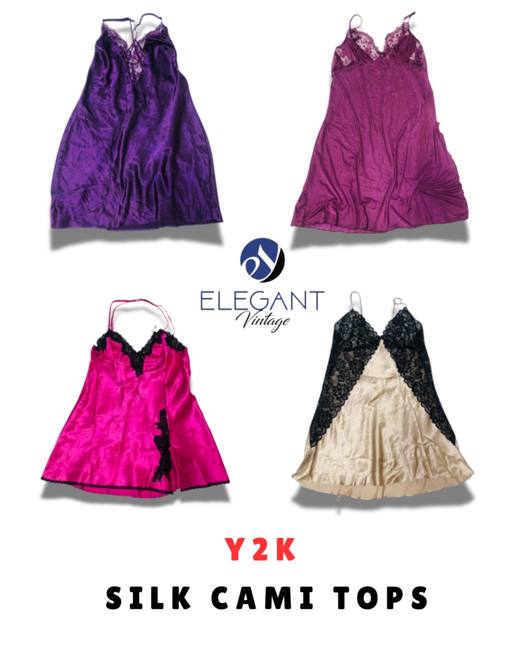 Y2K Silk Cami Tops - EV1632