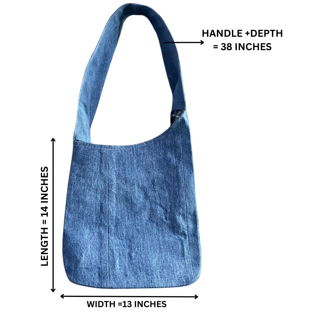 Upcycled Minimalist Denim Shoulder Bag