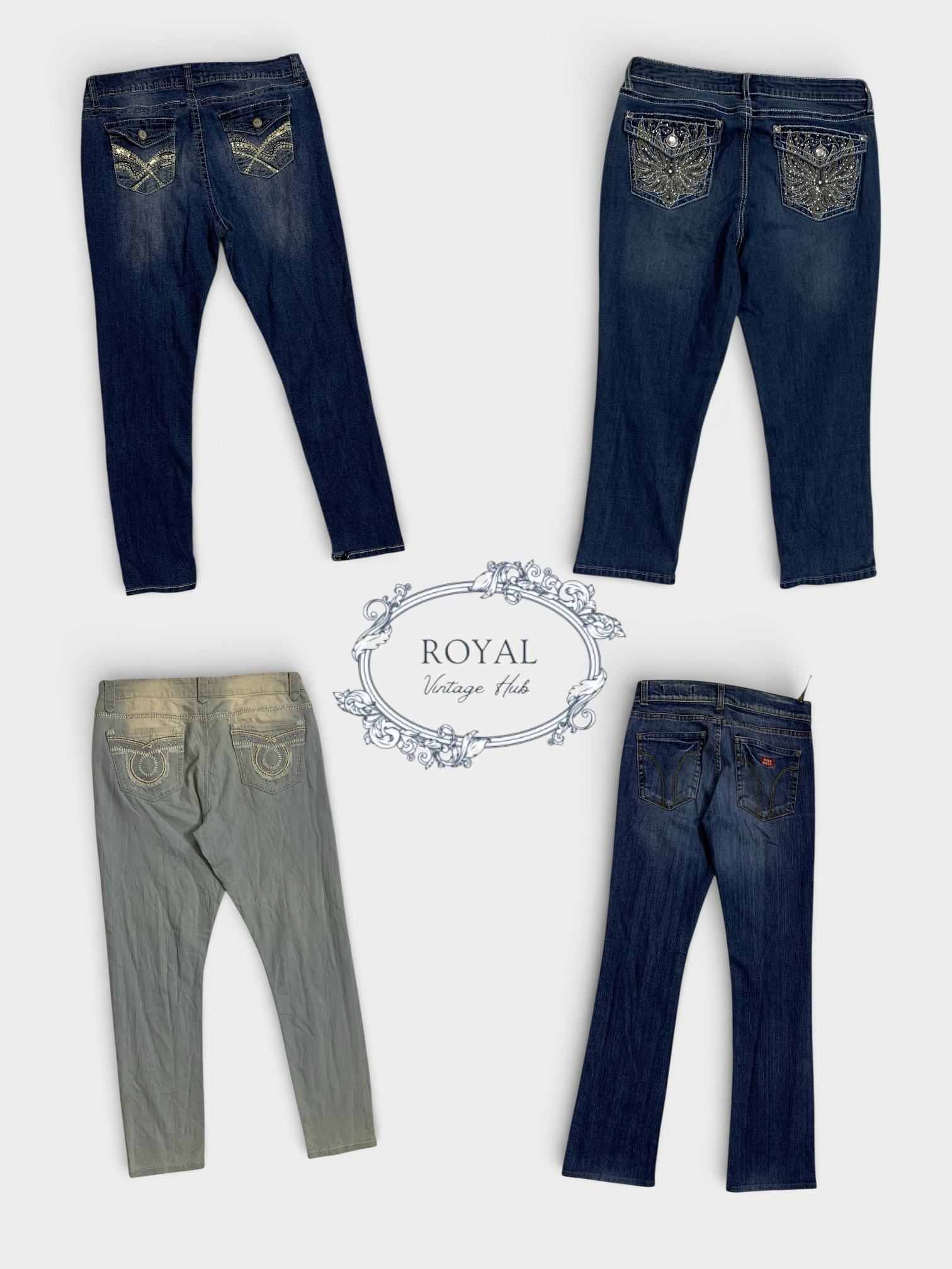 Y2K Embroided Relaxed & Straight Jeans