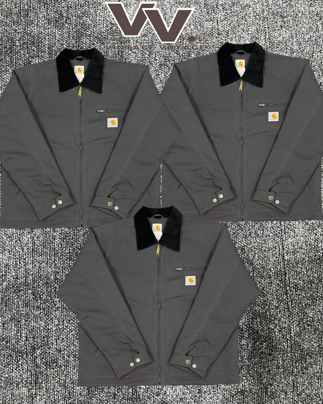 Carhartt überarbeiteter Stil graue Farbe Knopf Detroit Jacken #2912