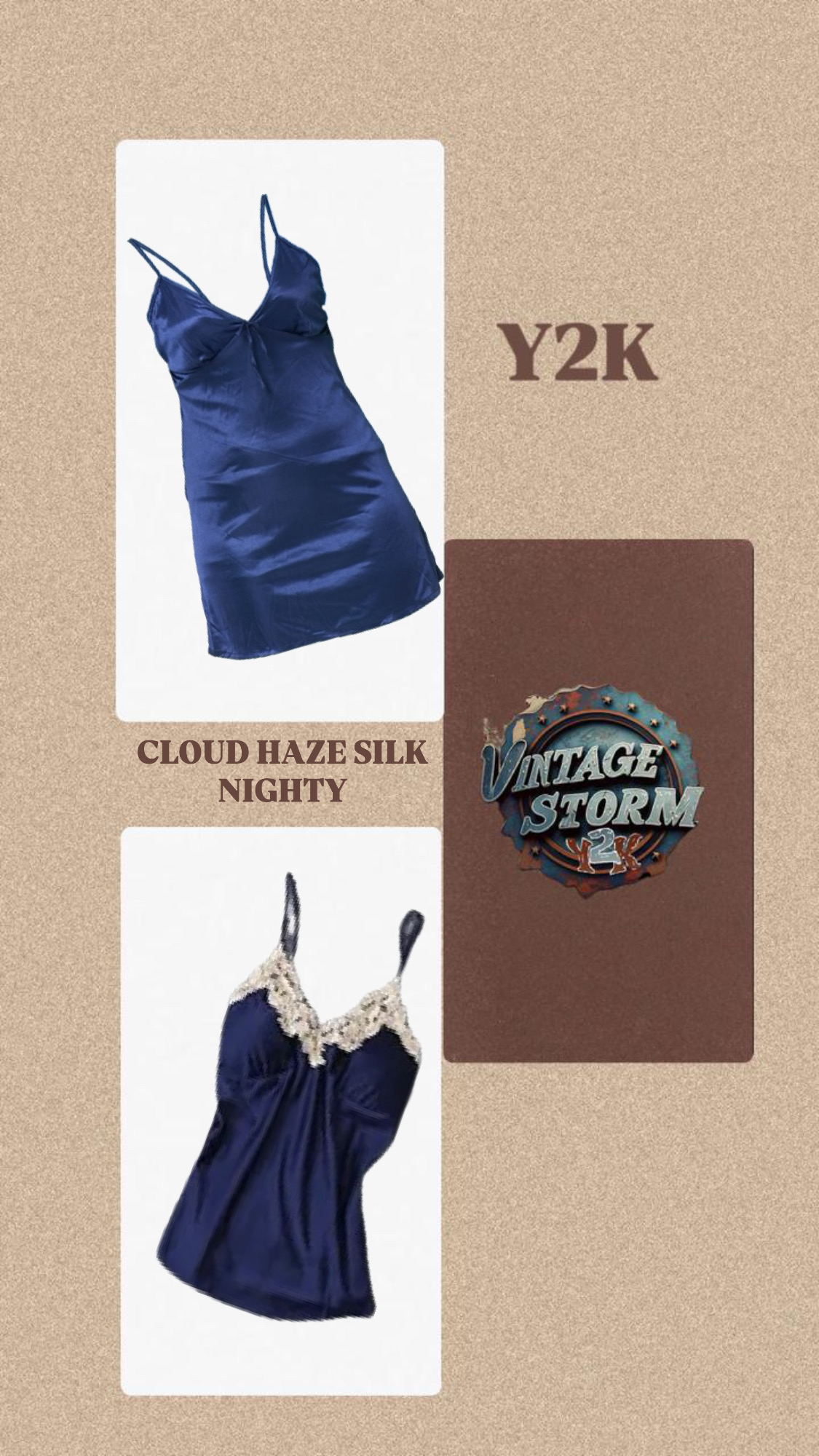 Y2K Cloud Haze Silk Nighty Dress