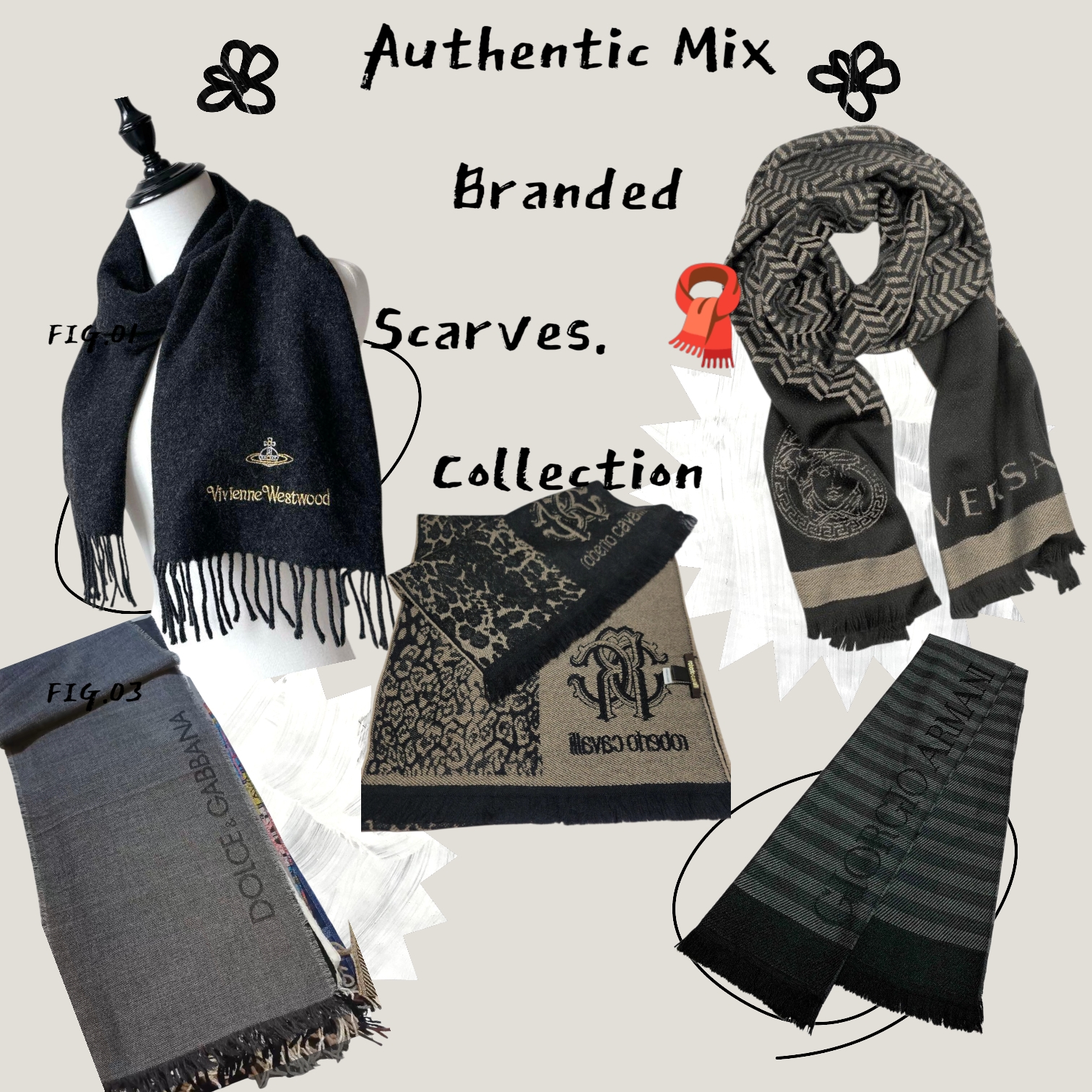 Authentic Mix Famous Branded Scarves 🧣