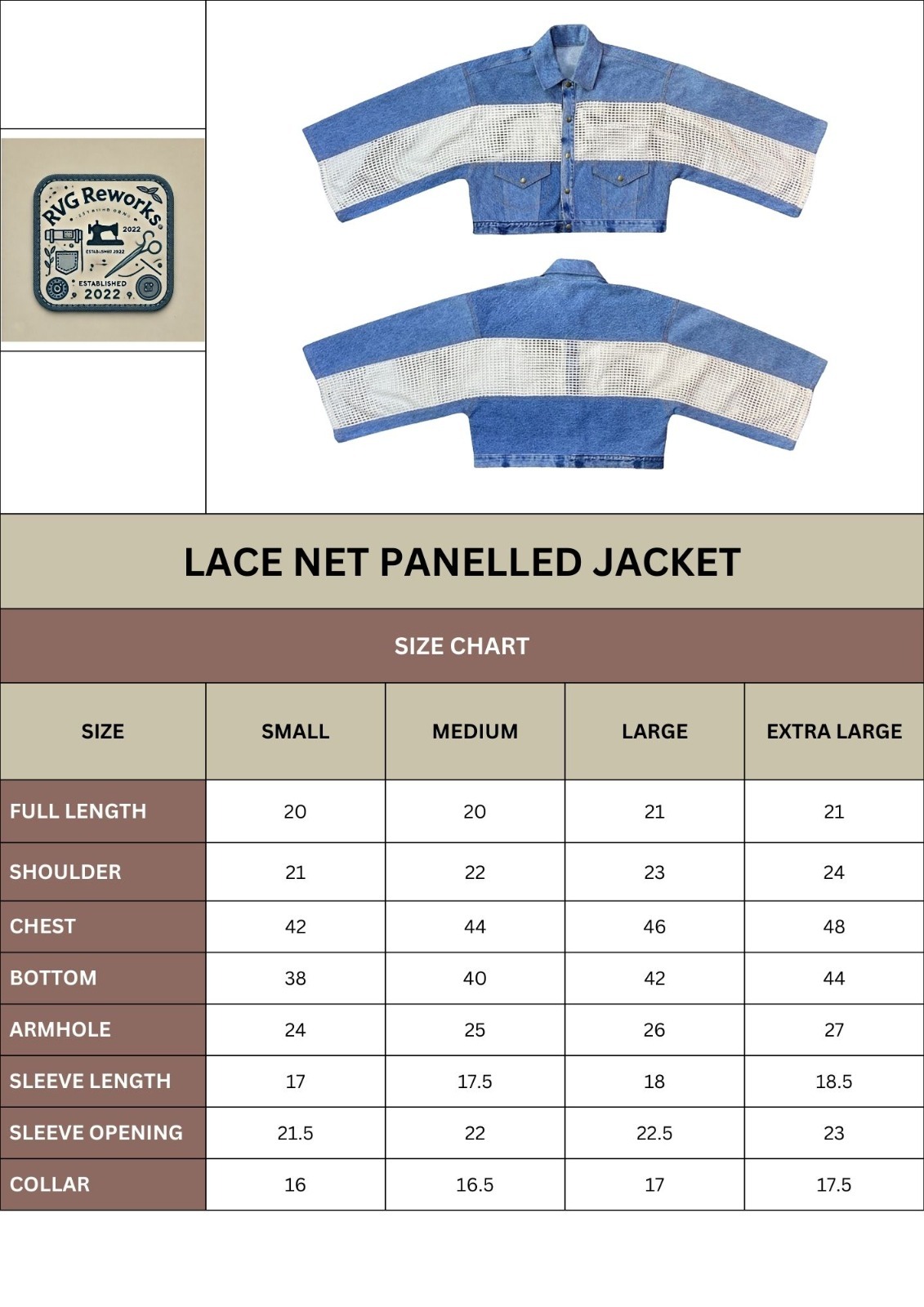 Upcycled Denim Lace Cropped Jacket