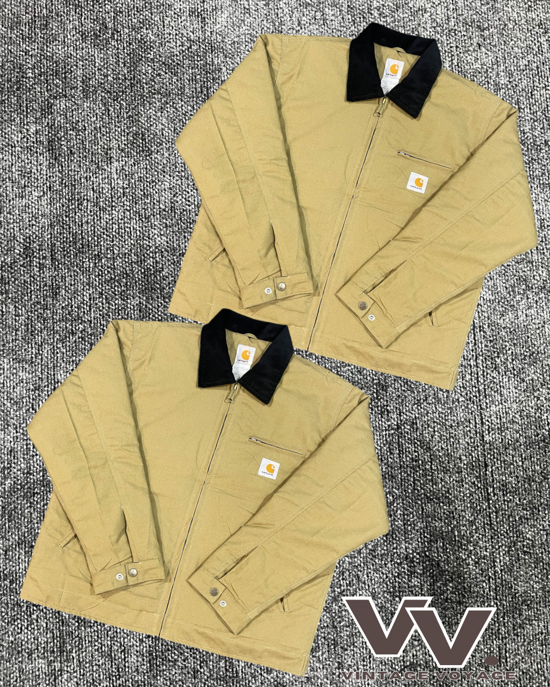 Carhartt überarbeiteter Stil cremefarbige Knopf Detroit-Jacken #3012