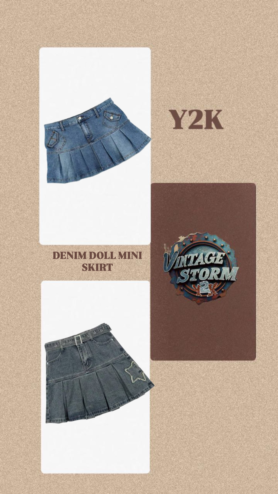 Y2K Denim Doll Mini Skirt