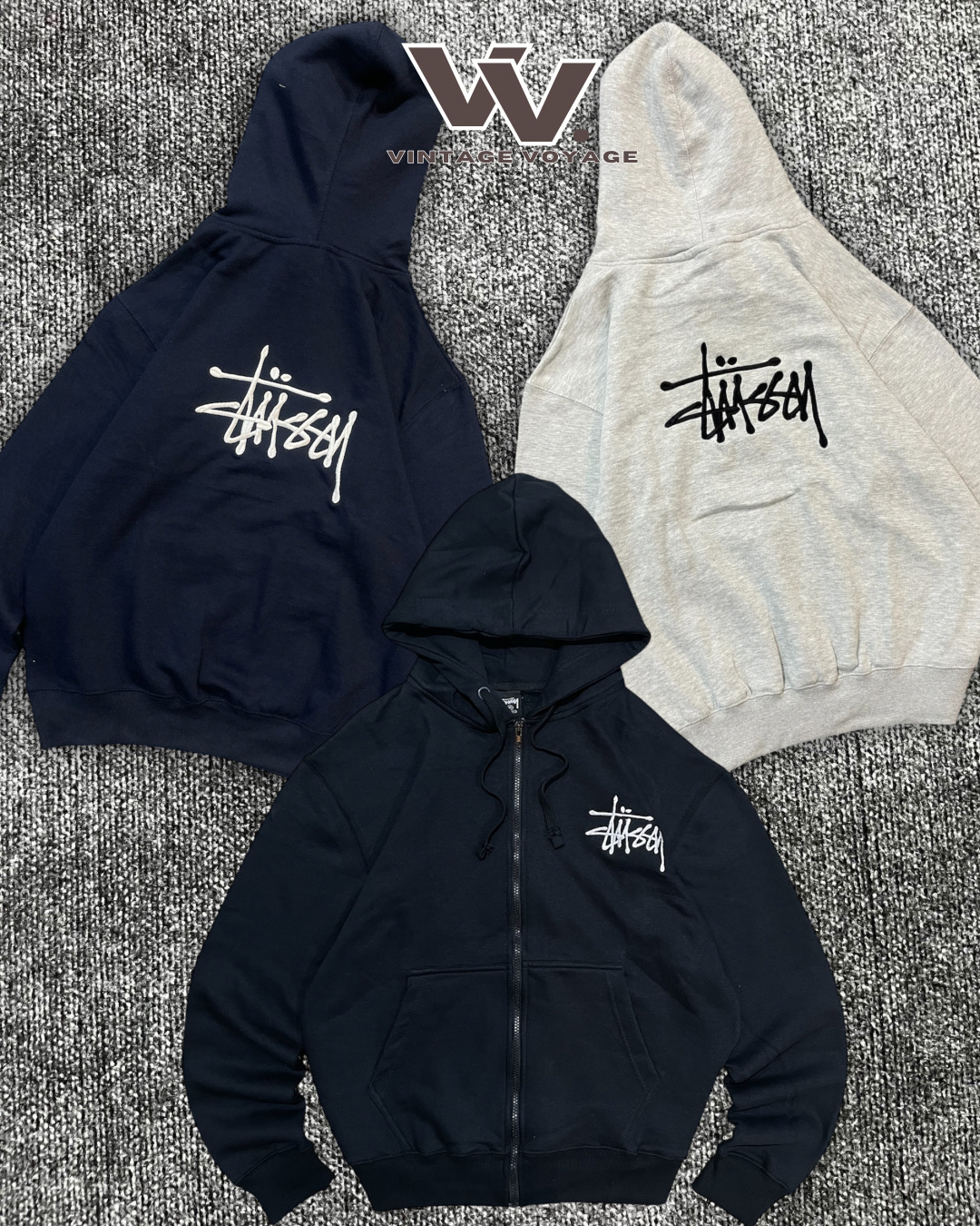 Stussy retravaillé style mix couleur sweat à capuche zip #3012