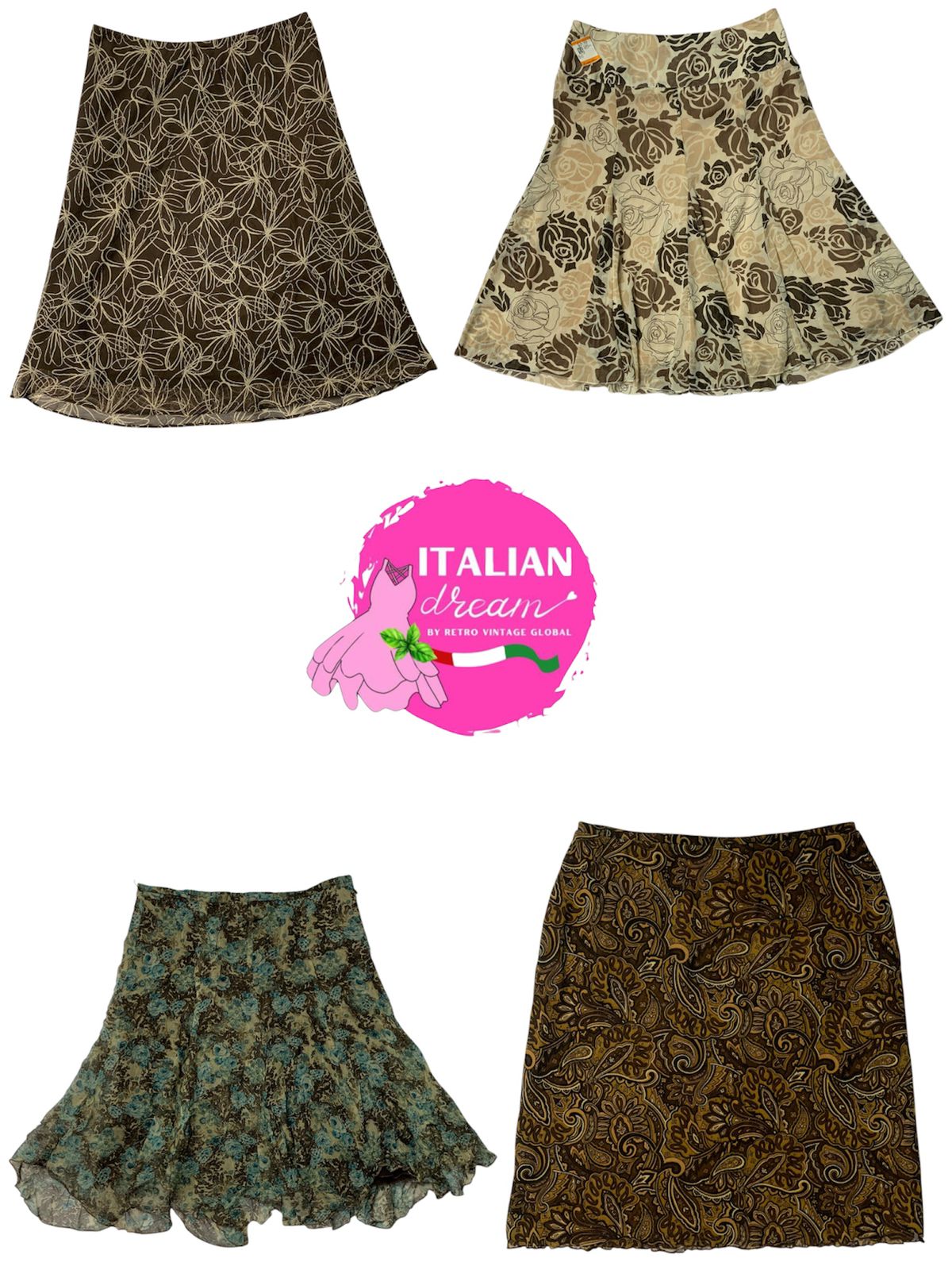 Jupes en poly tons terreux Y2k