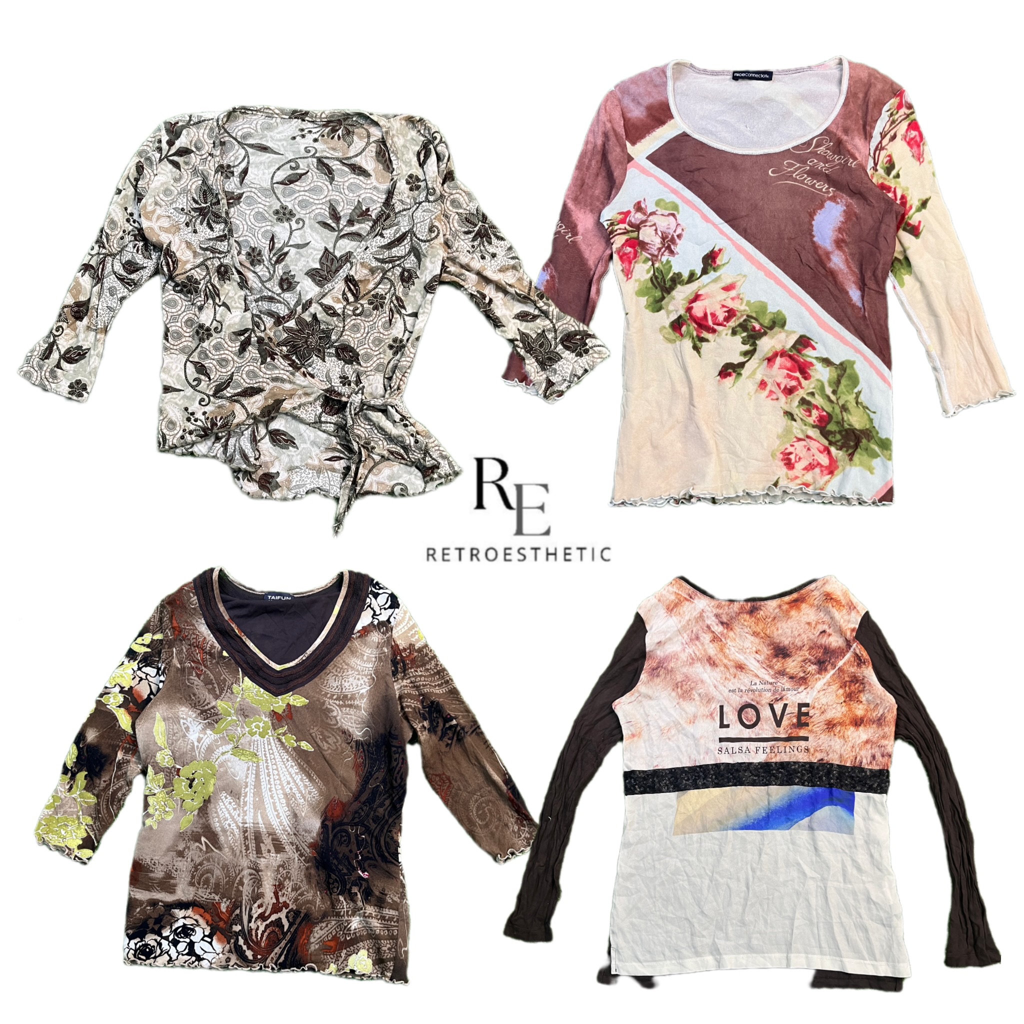 Tops à manches longues Y2K Earthy Tone Girl RE-2680