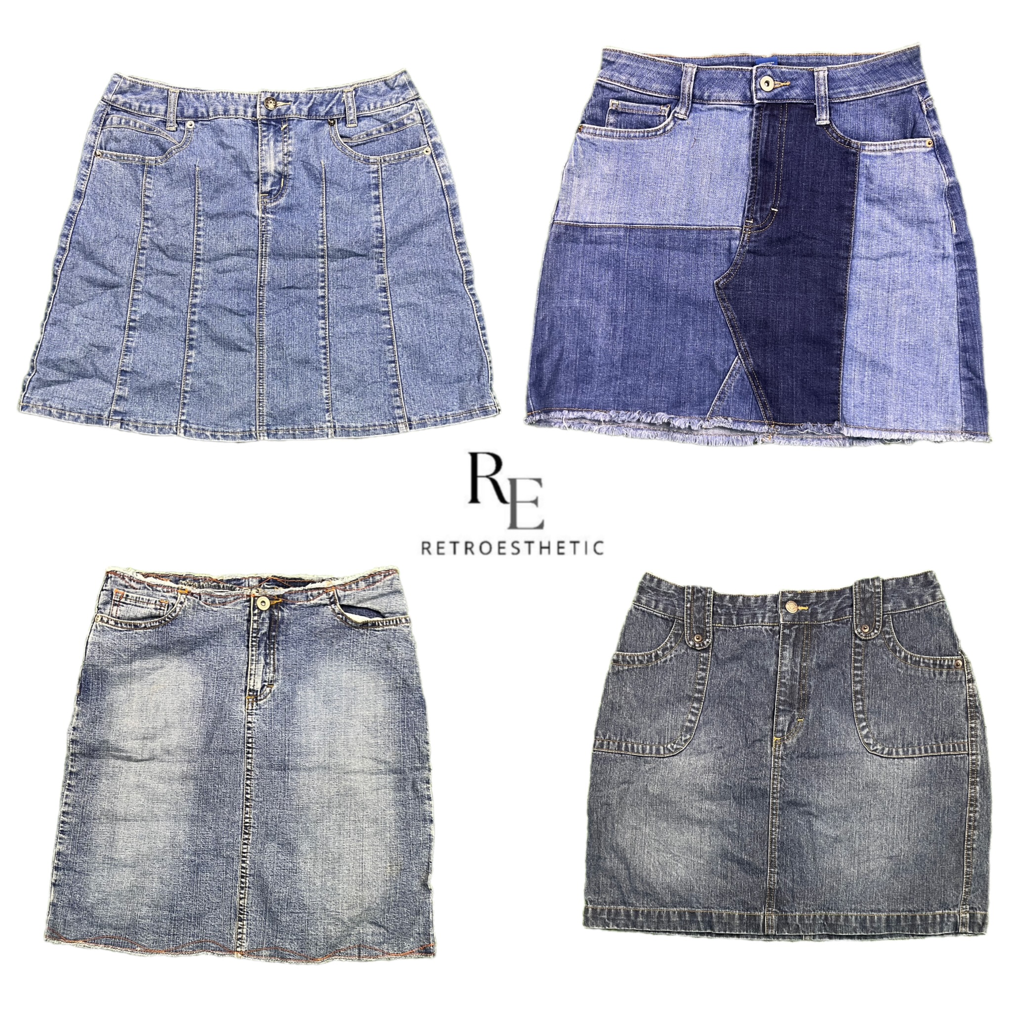 Jupes midi en denim Y2K NYC IT Girl RE-2681