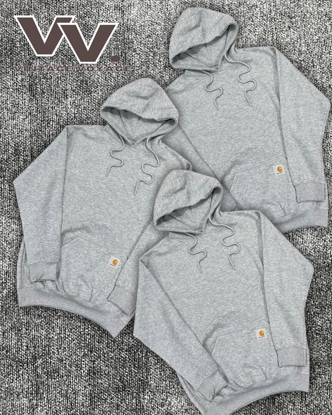 Carhartt reworked style grey pullover hoodies #3012