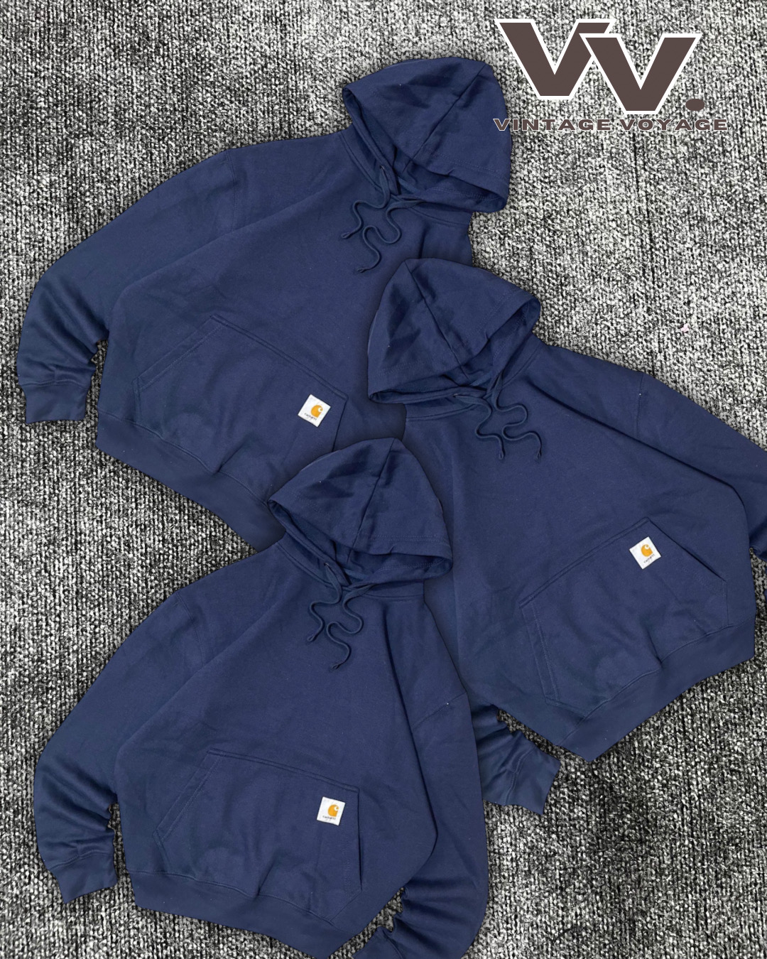 Felpe con cappuccio navy reworkate Carhartt #3012