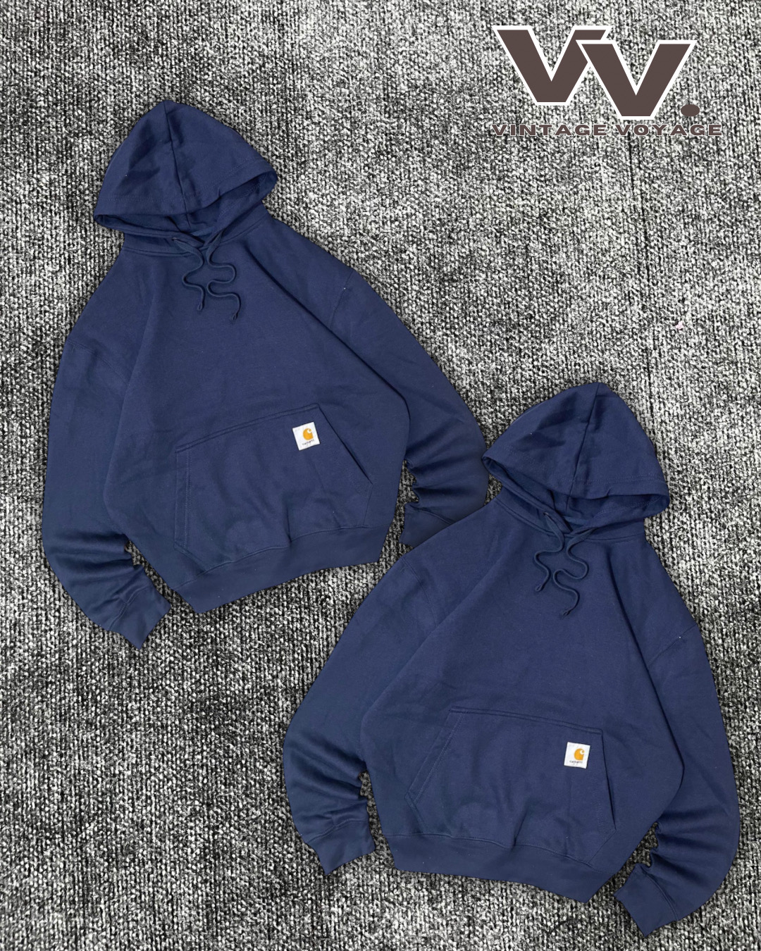 Carhartt reworked style navy colour pullover hoodies #3012