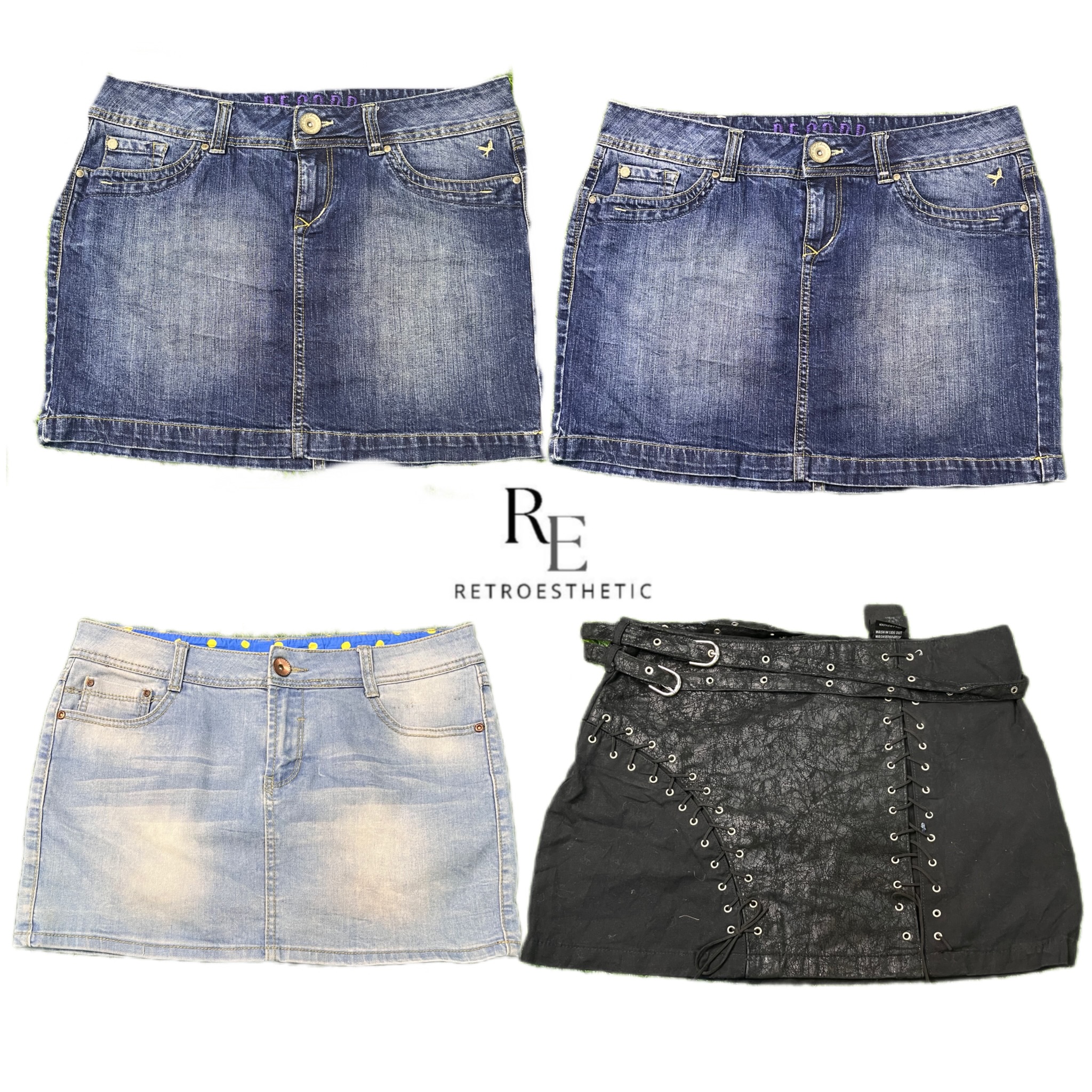 Jupes mini en denim Y2K Edgy Girl RE-2670