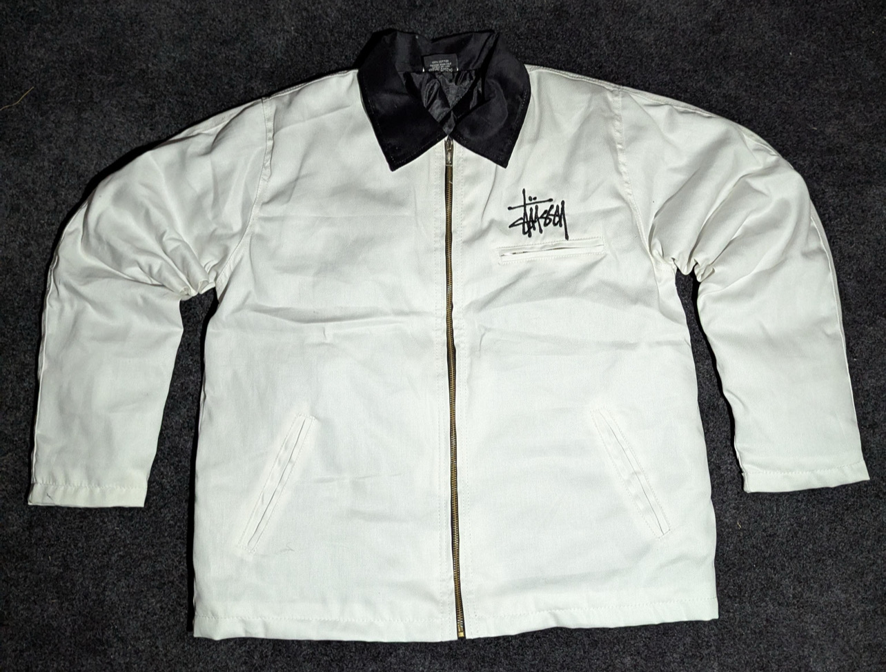 Stussy rework style white Detroit jacket