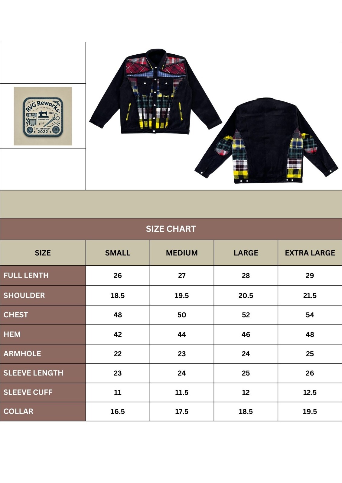 Upcycled Plaid Panel Patchwork Denim Jacket