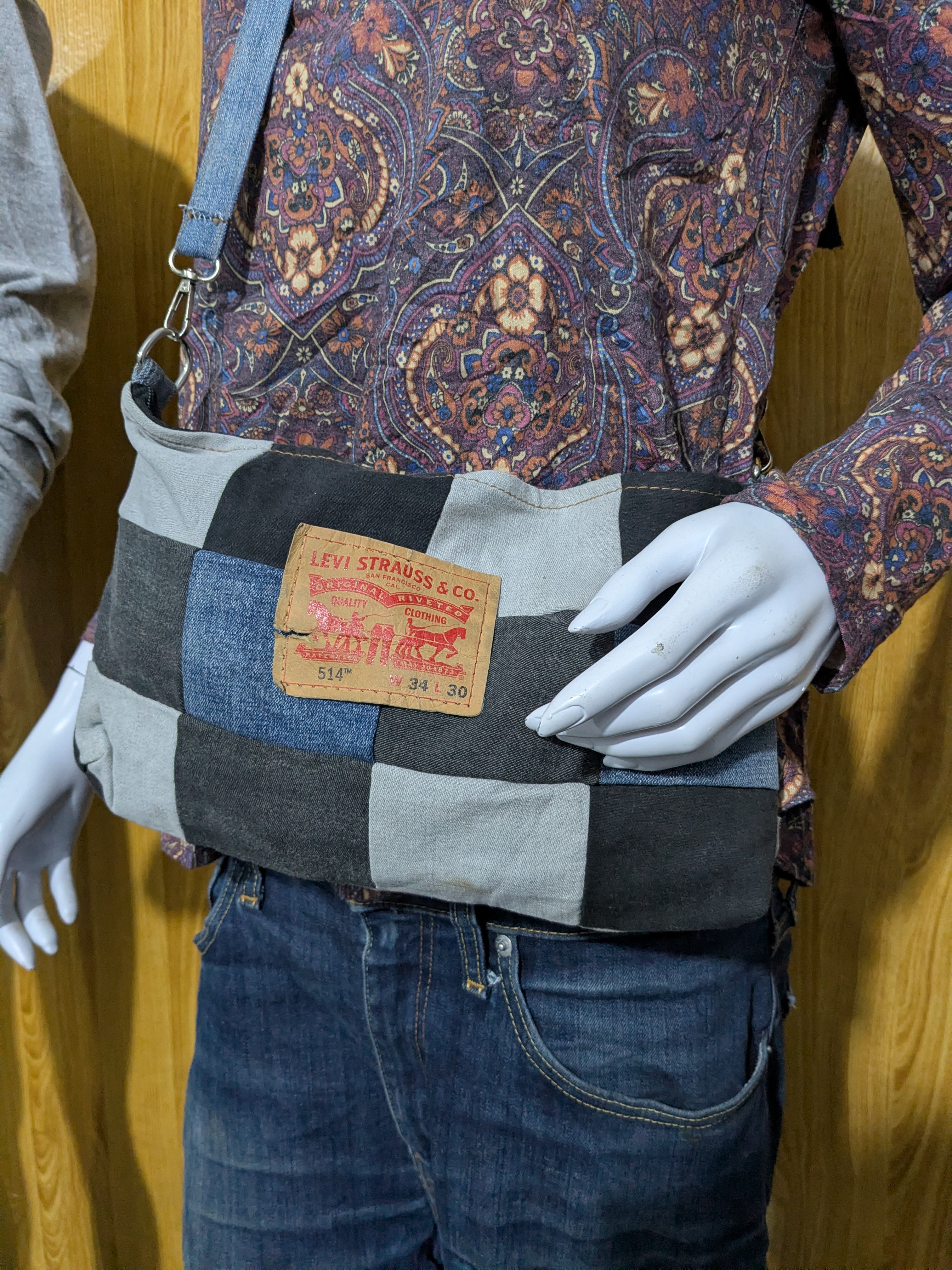 Upcycle Levi's Mixed Code Box Pouch Bag