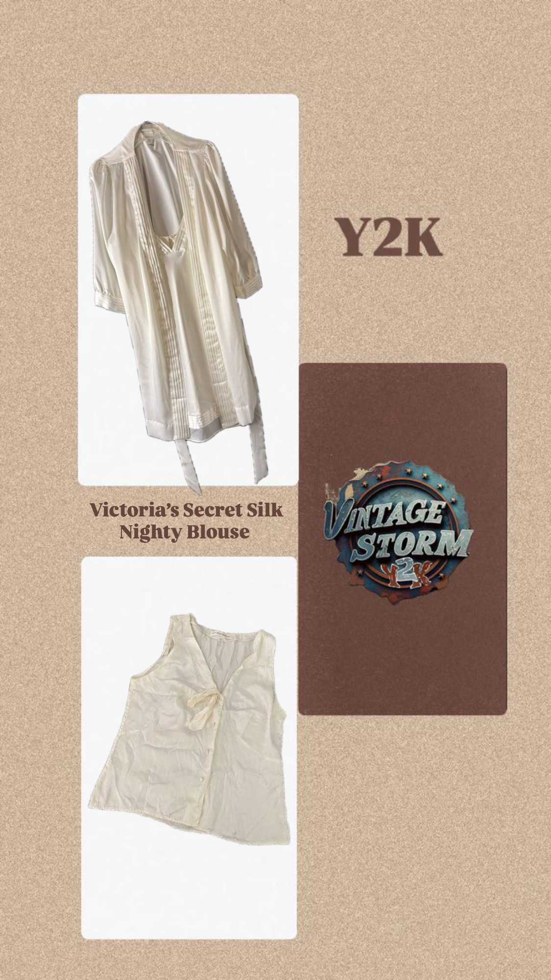 Y2K Victoria Secret Silk Nighty Blouse