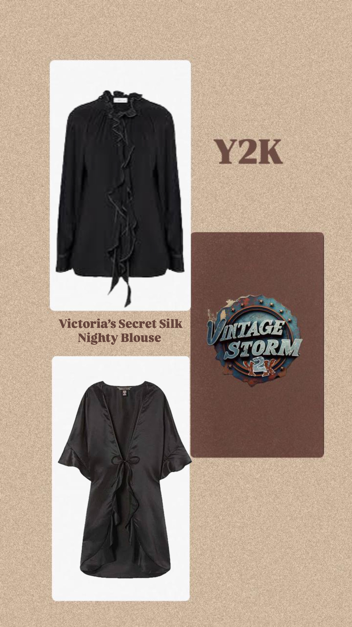 Y2K Victoria Secret Silk Nighty Blouse