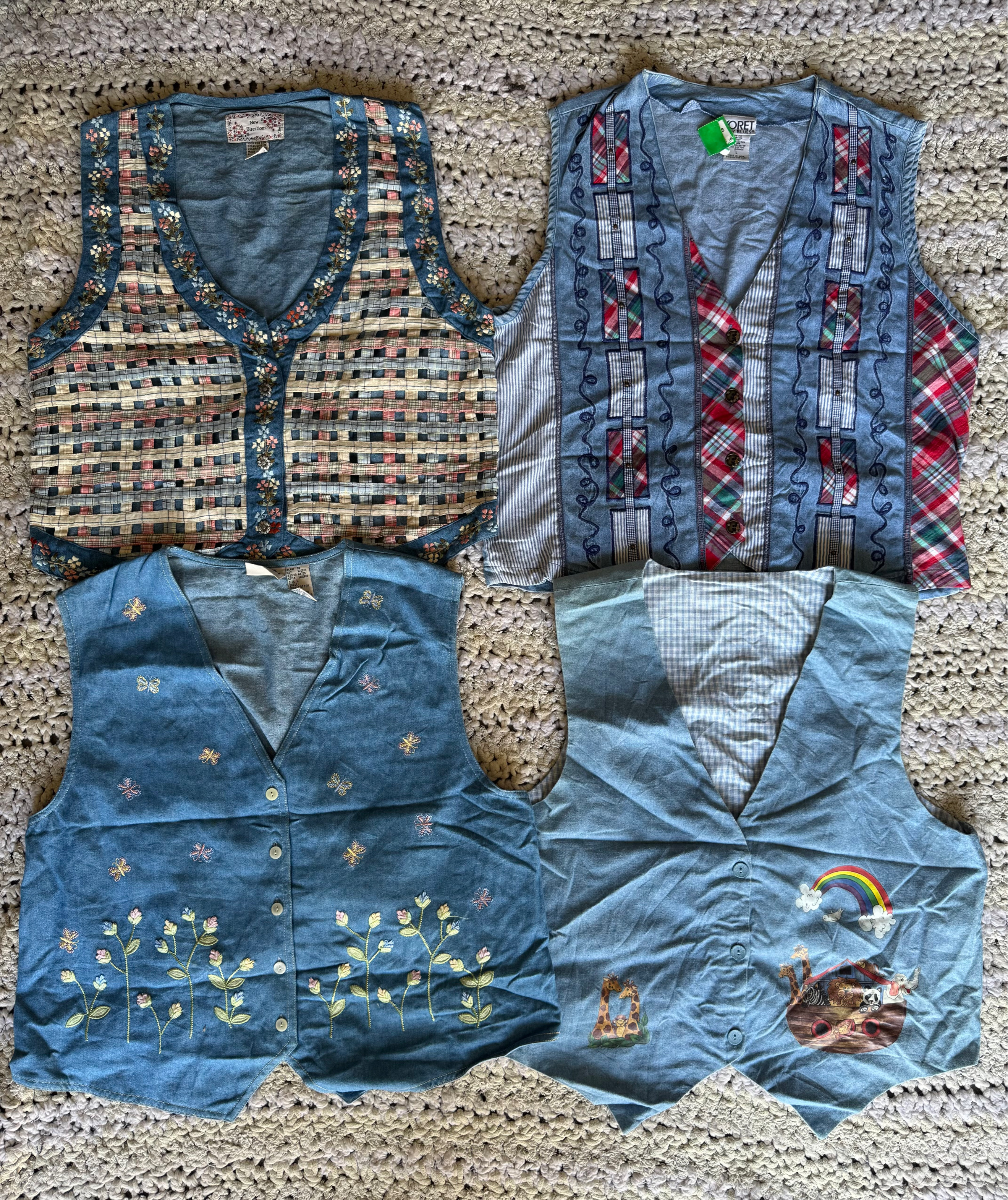 Chalecos de bordado de denim 20 piezas