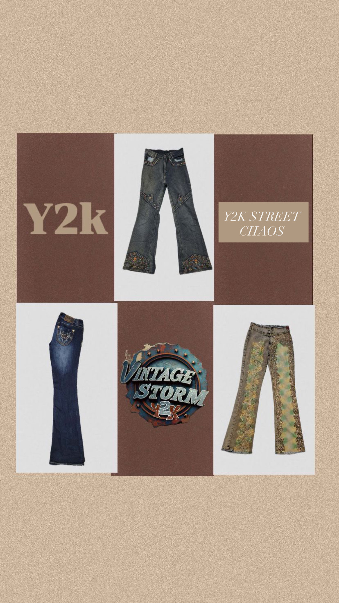 Y2K Street Chaos Denim Flared Jeans