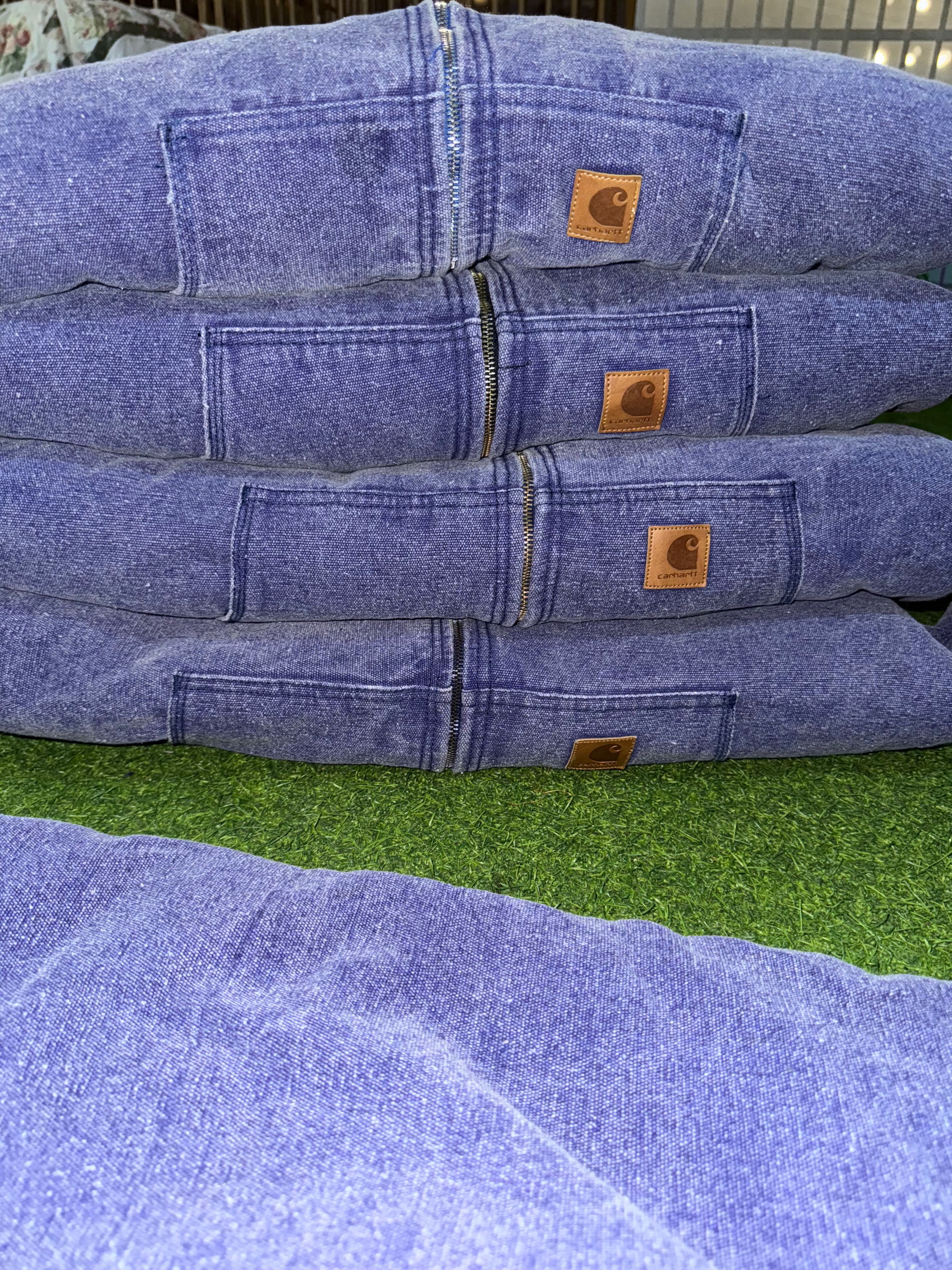 Vestes à capuche Carhartt en denim délavé bleu Rework Style