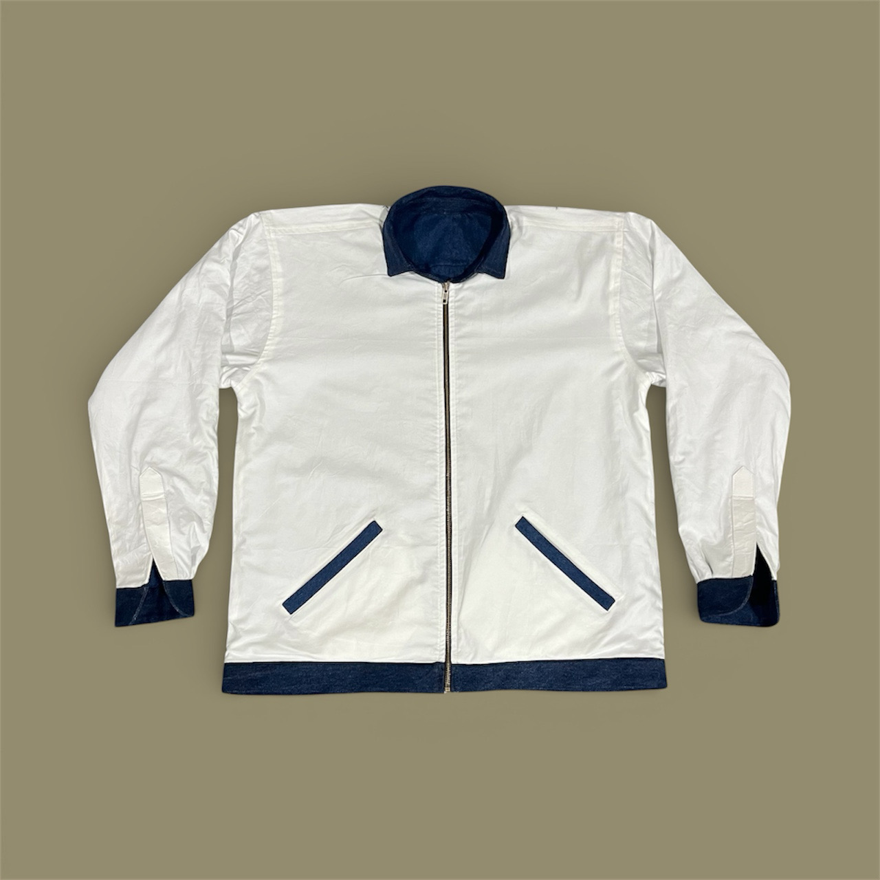 Fs-56 Upcycled Harrington style jacket with denim ..