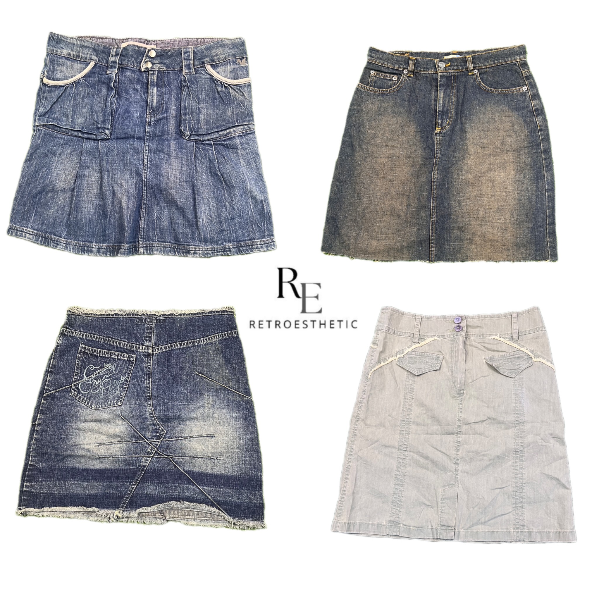 Y2K NYC IT Girl Denim Midi Skirts RE-2686