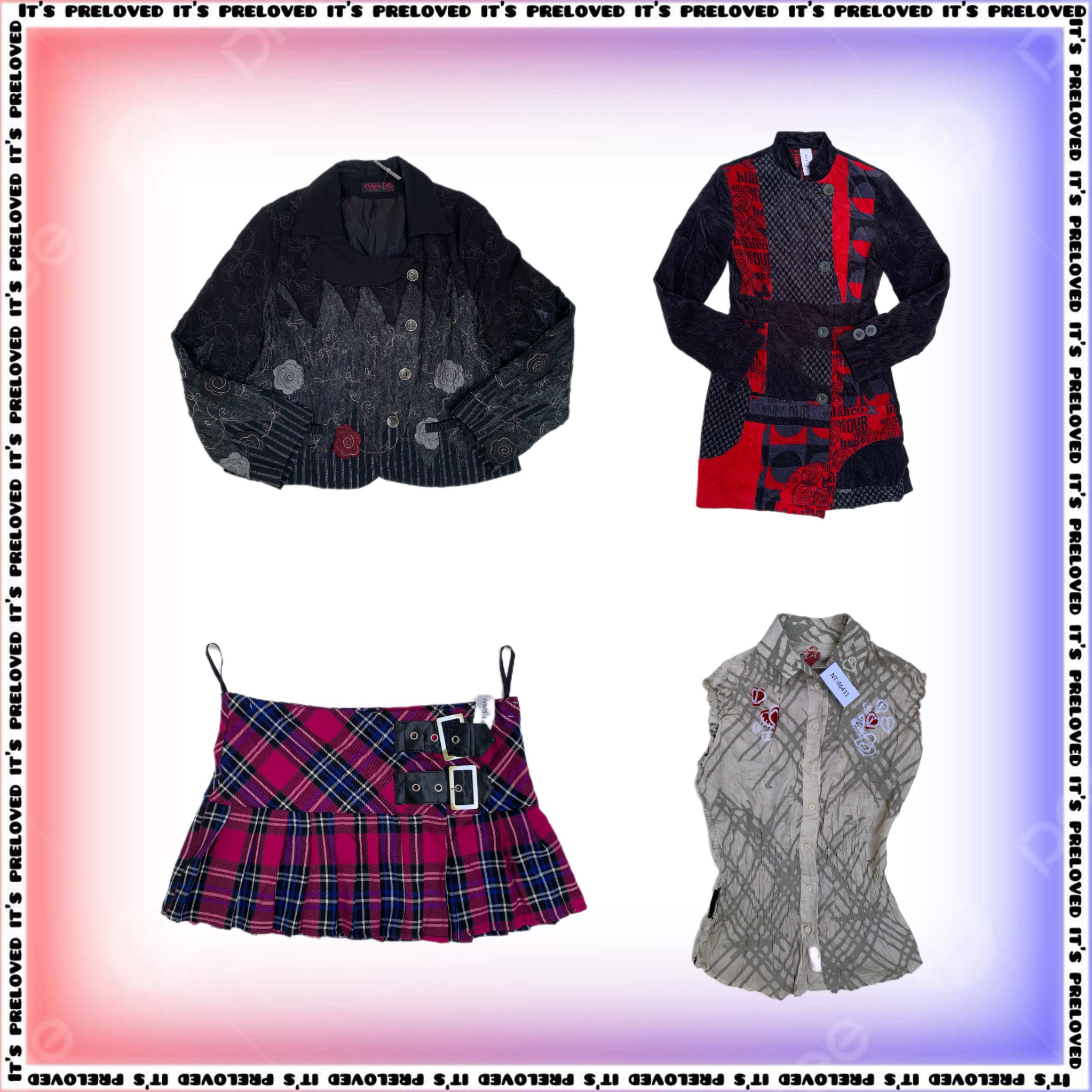 Punk Princess (Vivienne westwood inspired)- Jackets, ruffle blouses, mini skirts, corsets, pleather jeans Arwa (SS-1795)