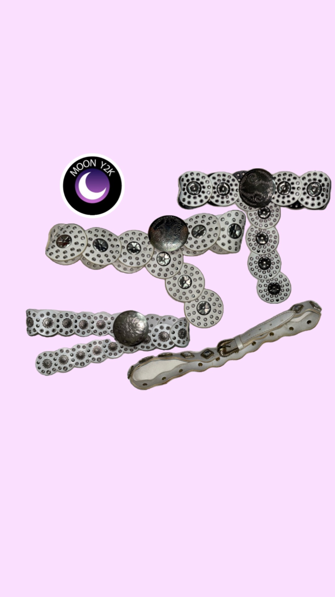 Y2K Cottage core weiße Plattengürtel