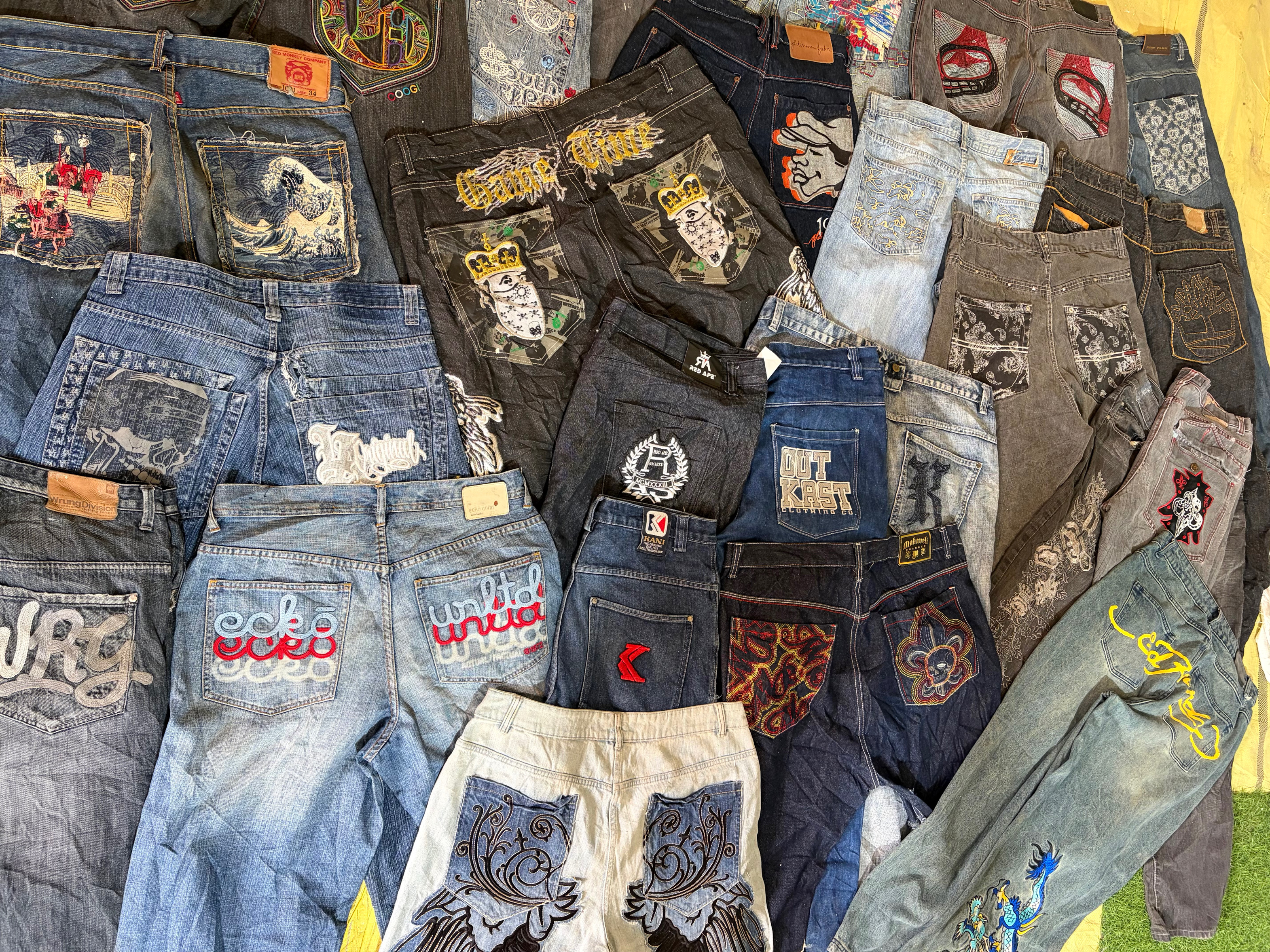 Y2K Embroidery Hiphop Branded Jeans