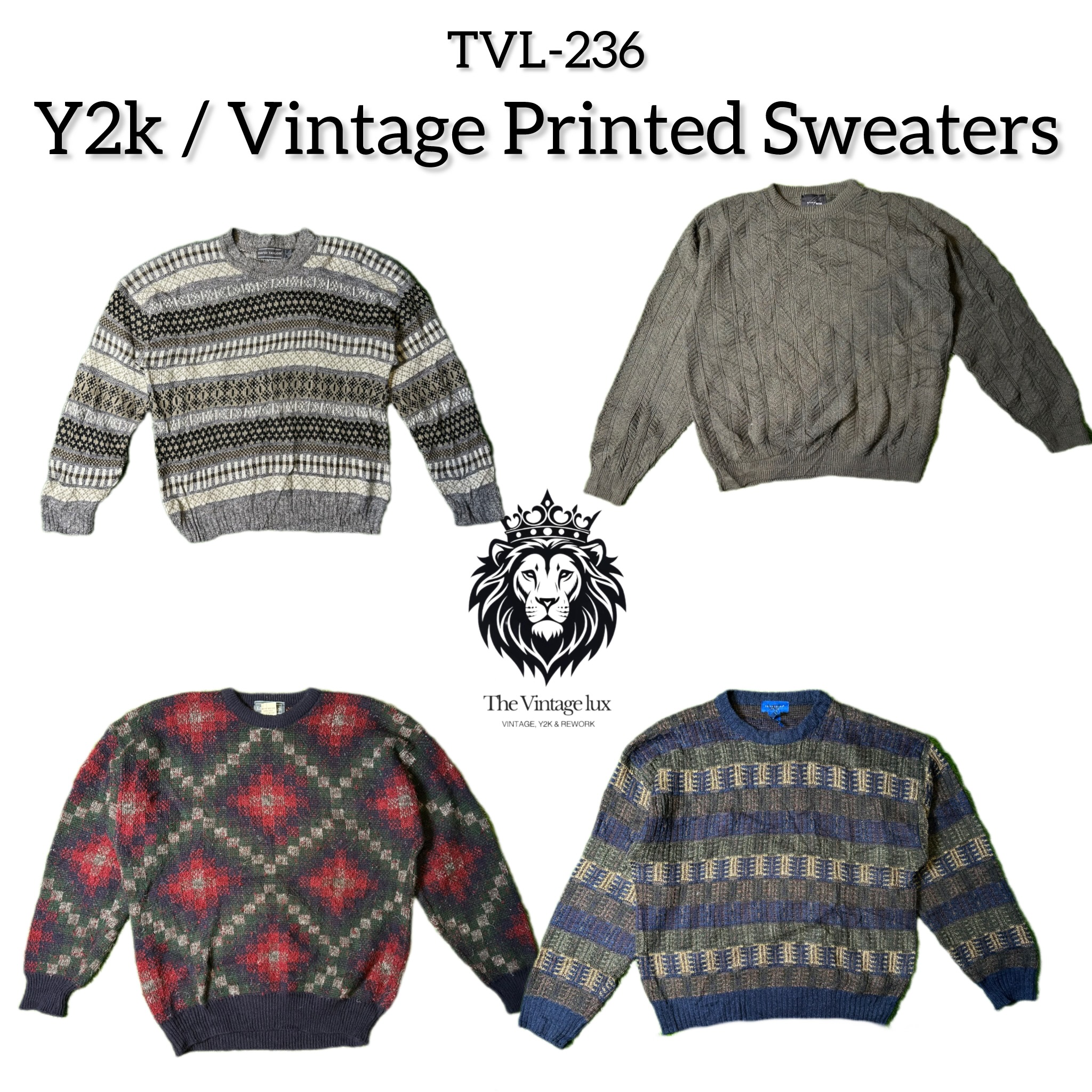 Y2K / ヴィンテージ プリント セーター (TVL-236)