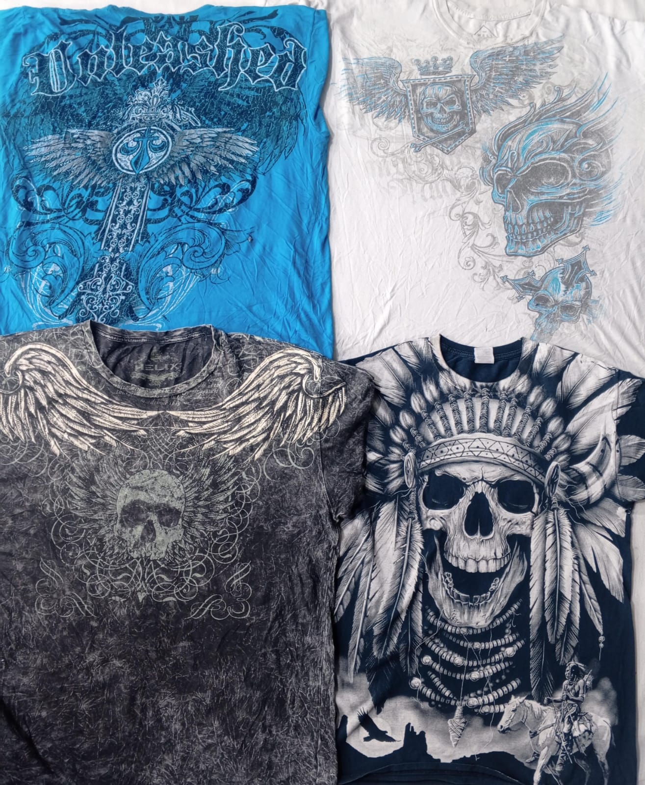 CR5758 ビンテージ スカル Tシャツ