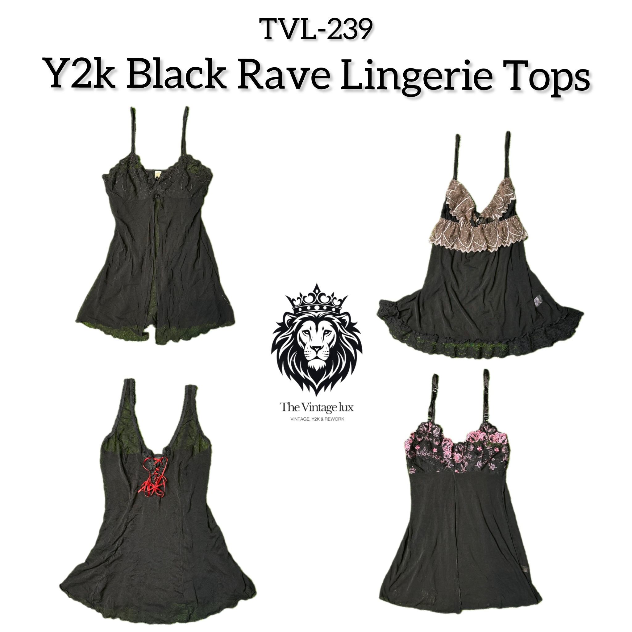 Y2K ブラックレイブランジェリートップス (TVL-239)