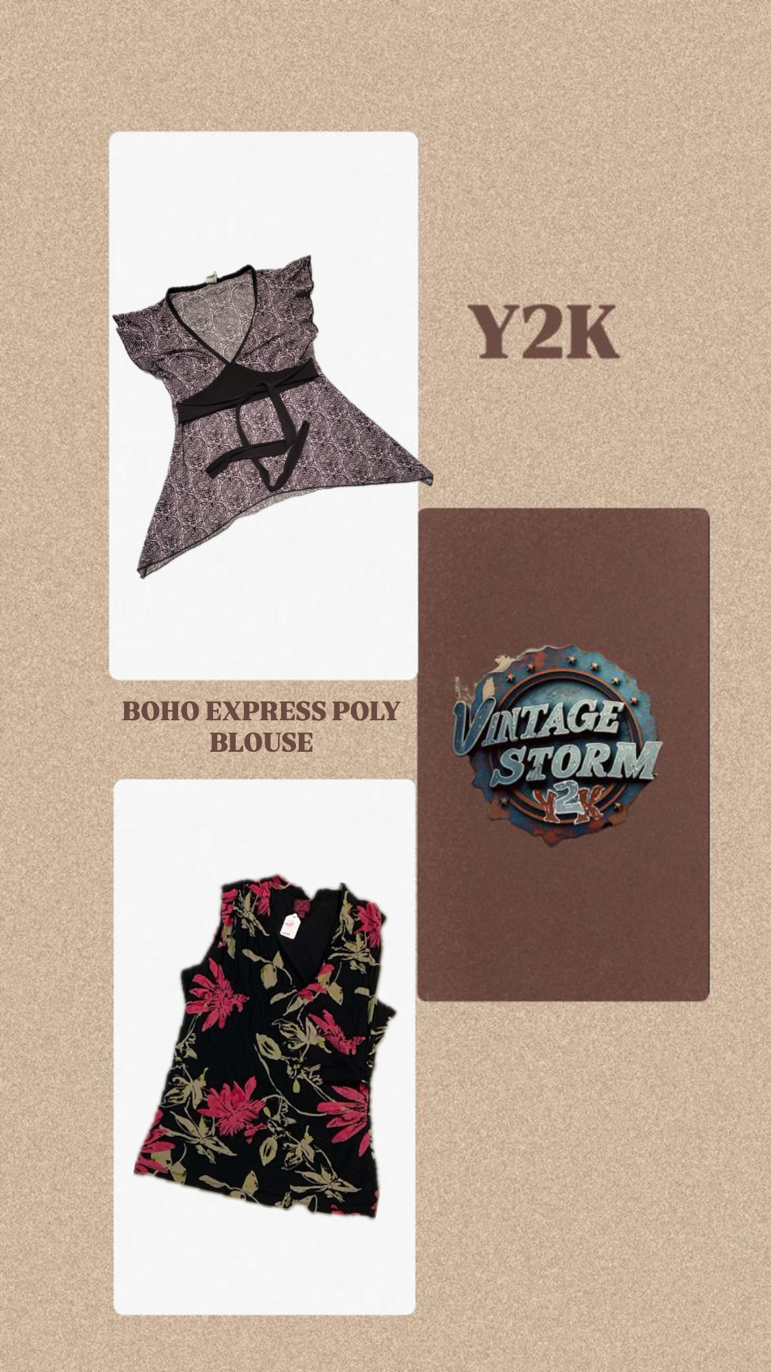 Y2K Boho Express Poly Blouse